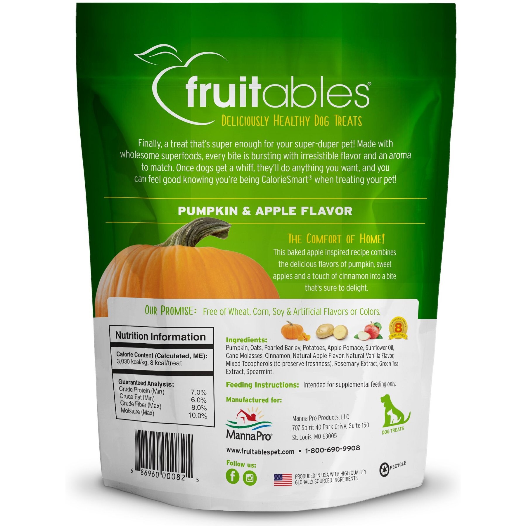 Fruitables Pumpkin & Apple Flavor Dog Treats