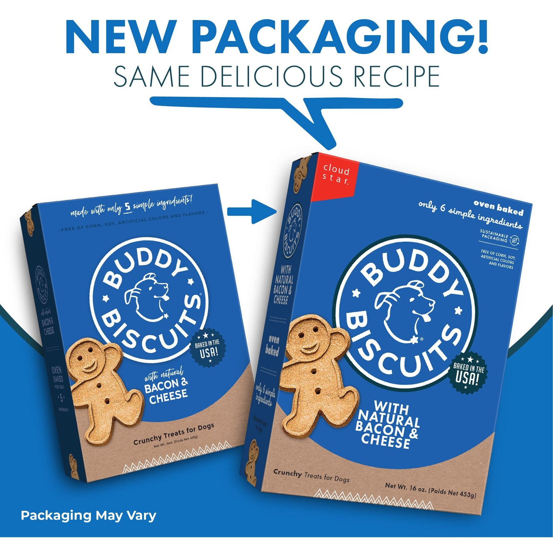 Buddy Biscuits with Bacon & Cheese Oven Baked Dog Treats