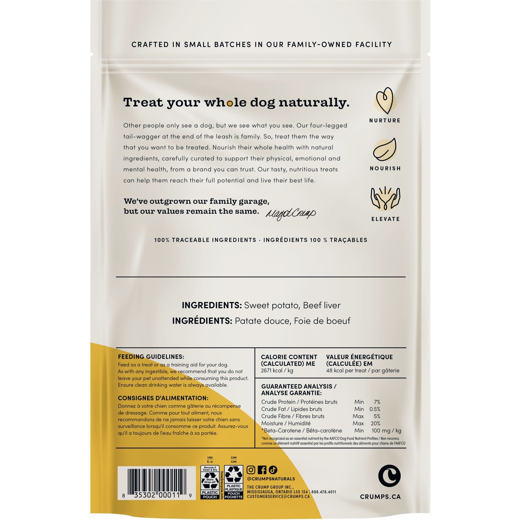 Crumps' Naturals Sweet Potato & Liver Chews Dog Treats