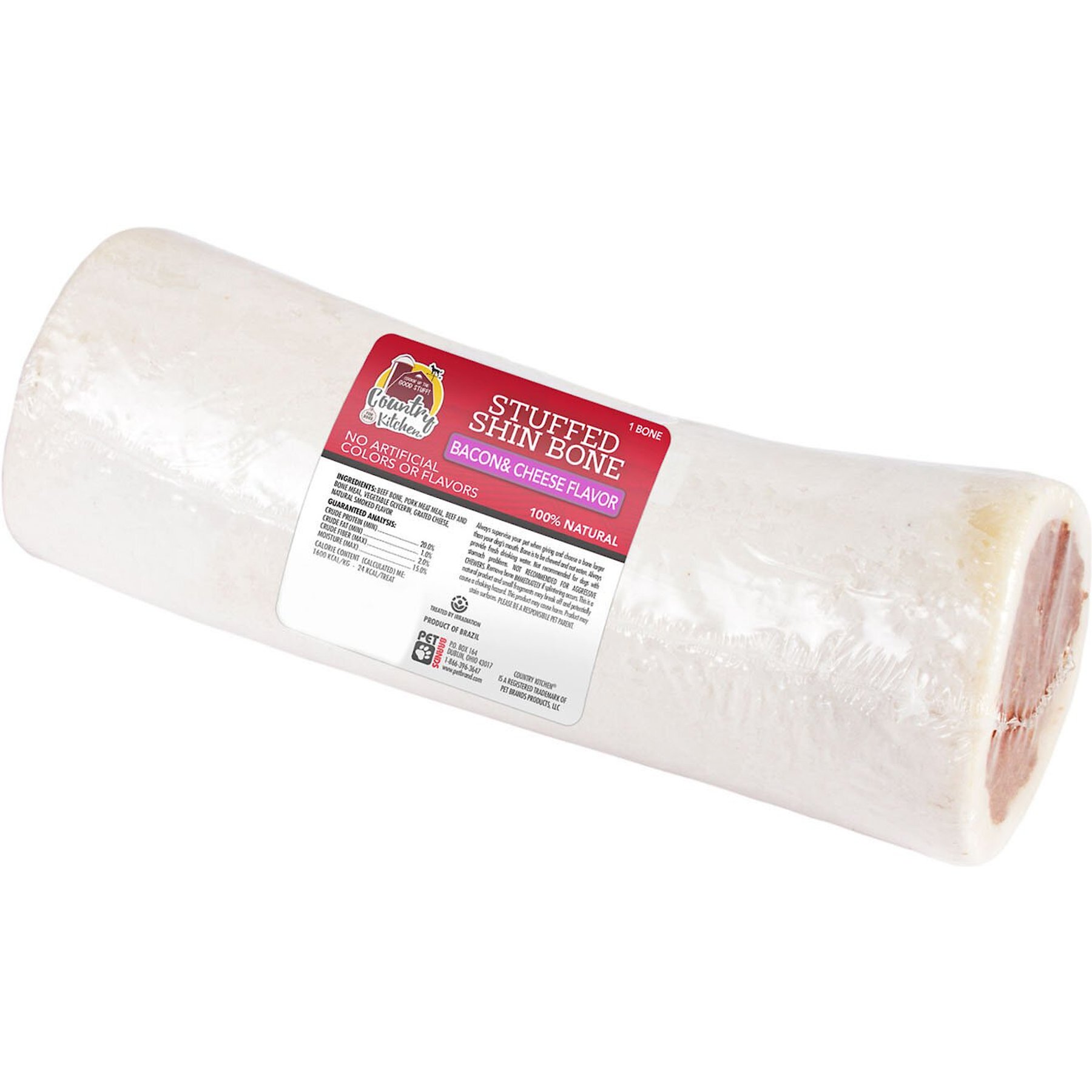 Country Kitchen Stuffed Shin Bone 6-in Bacon & Cheese Flavor Dog Treat