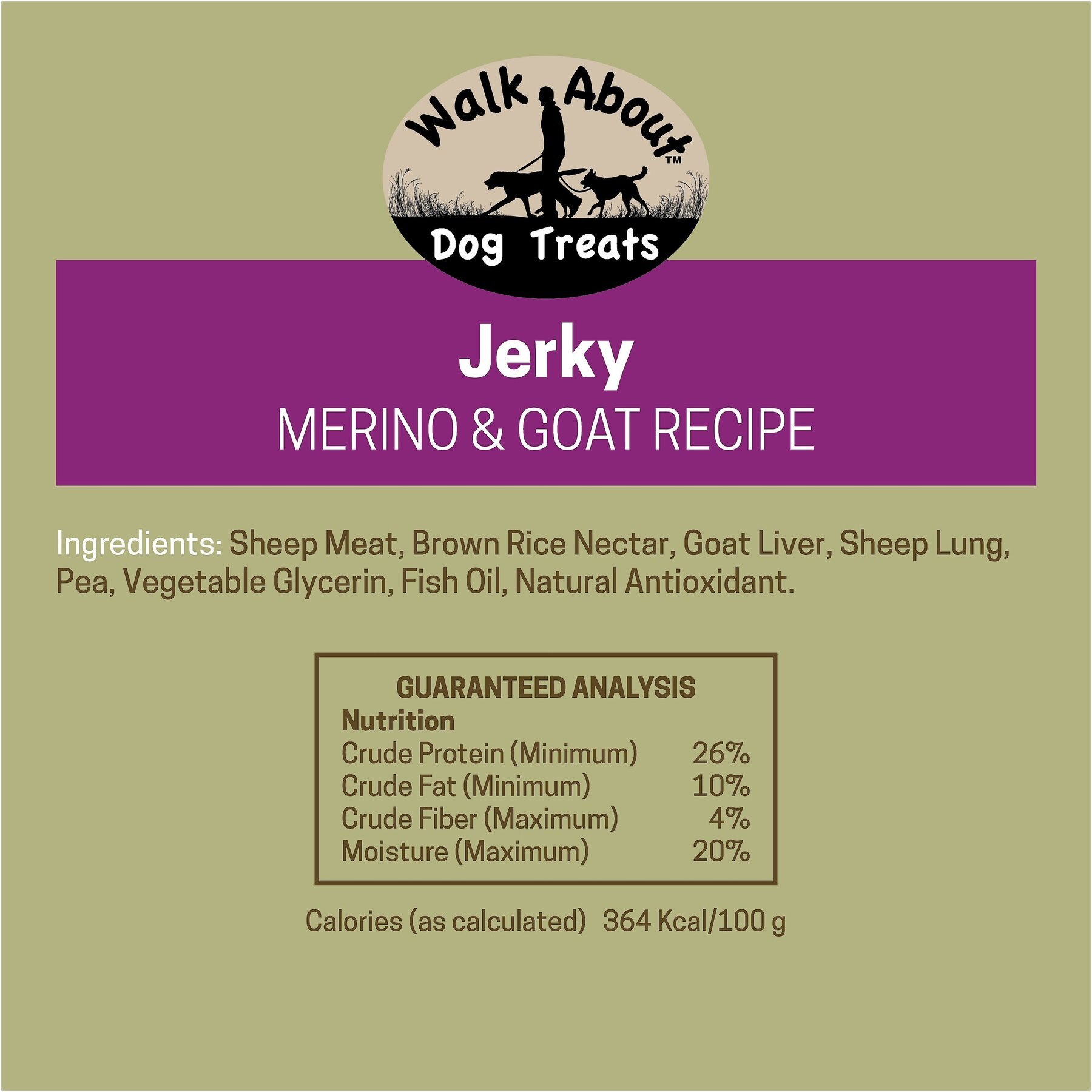 Walk About Lamb & Goat Grain-Free Jerky Dog Treats, 5.5-oz bag