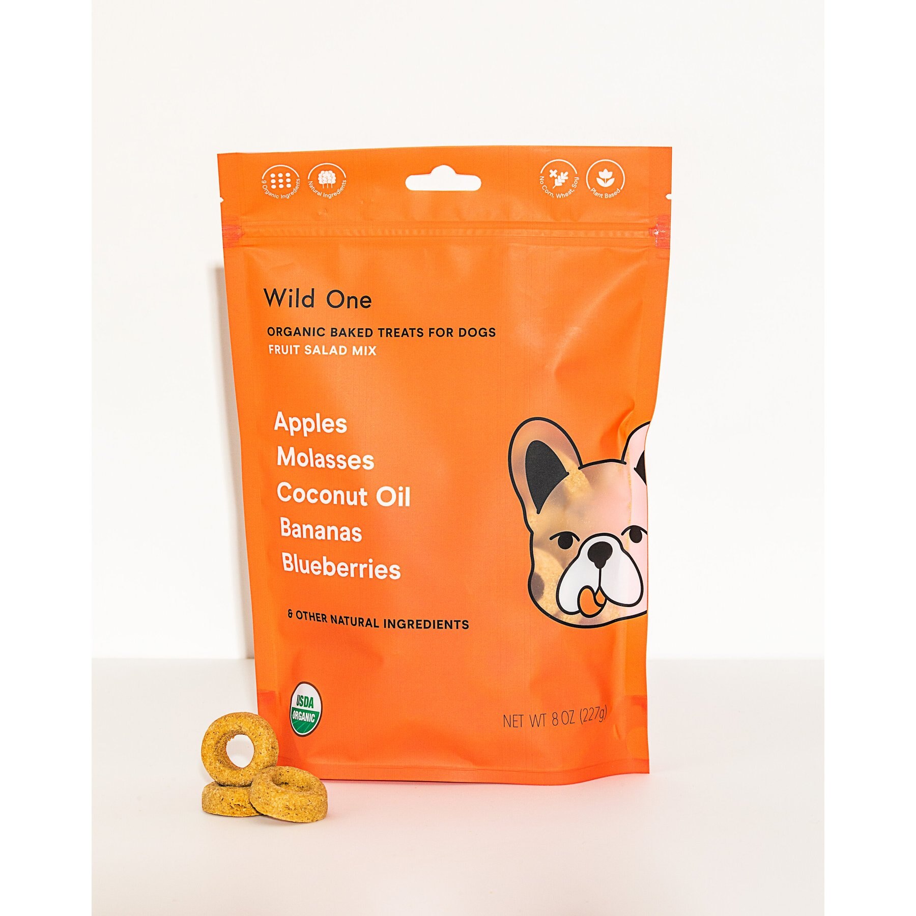 Wild One Organic Fruit Salad Baked Dog Treats, 8-oz bag