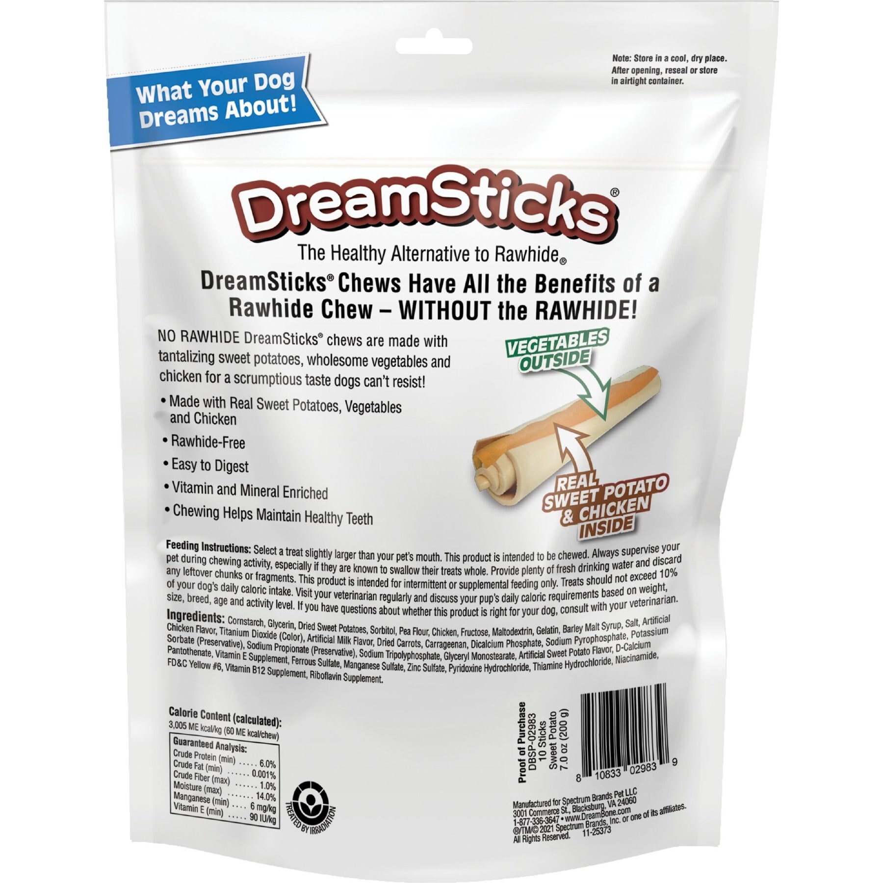 DreamBone DreamSticks Sweet Potato Chews Dog Treats, 10 count