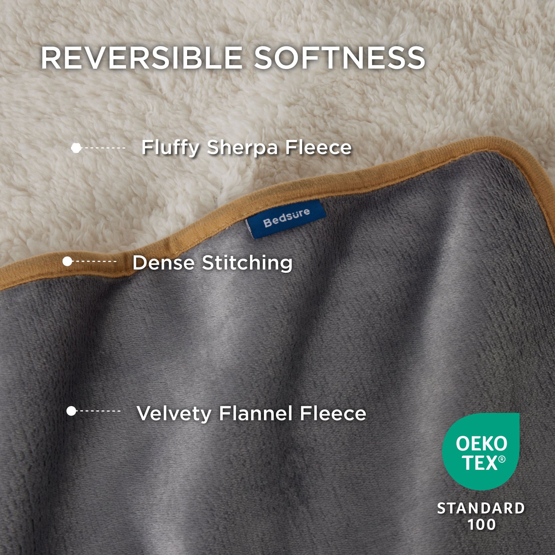 Bedsure Waterproof Sherpa Fleece Reversible Furniture Protector Dog & Cat Throw Blanket