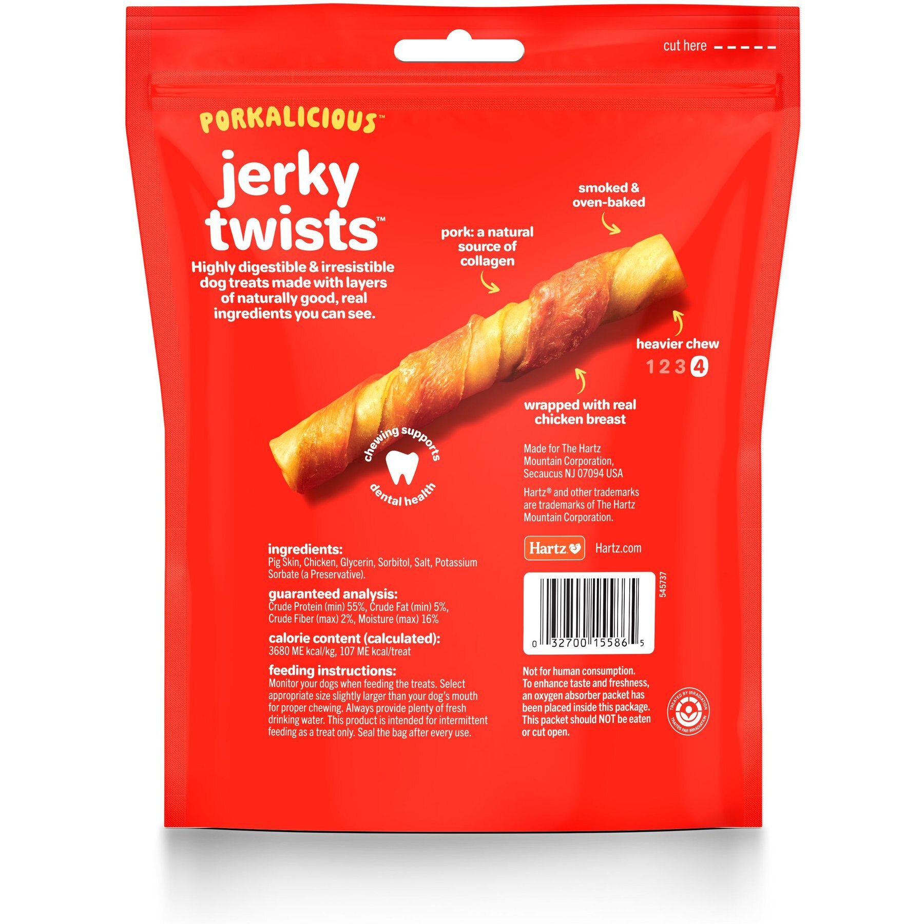 Hartz Oinkies Porkalicious Jerky Chicken Natural Chew Dog Treats