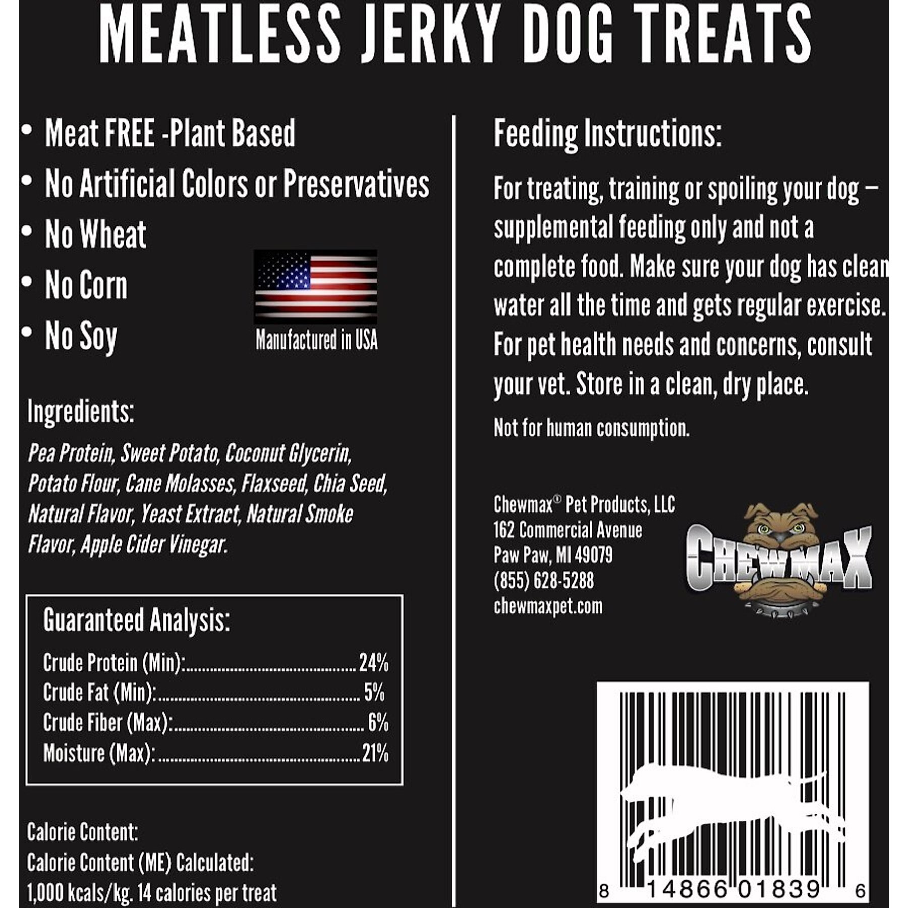 ChewMax Pet Products Meatless Jerky Natural Chew Dog Treats, 5-oz bag