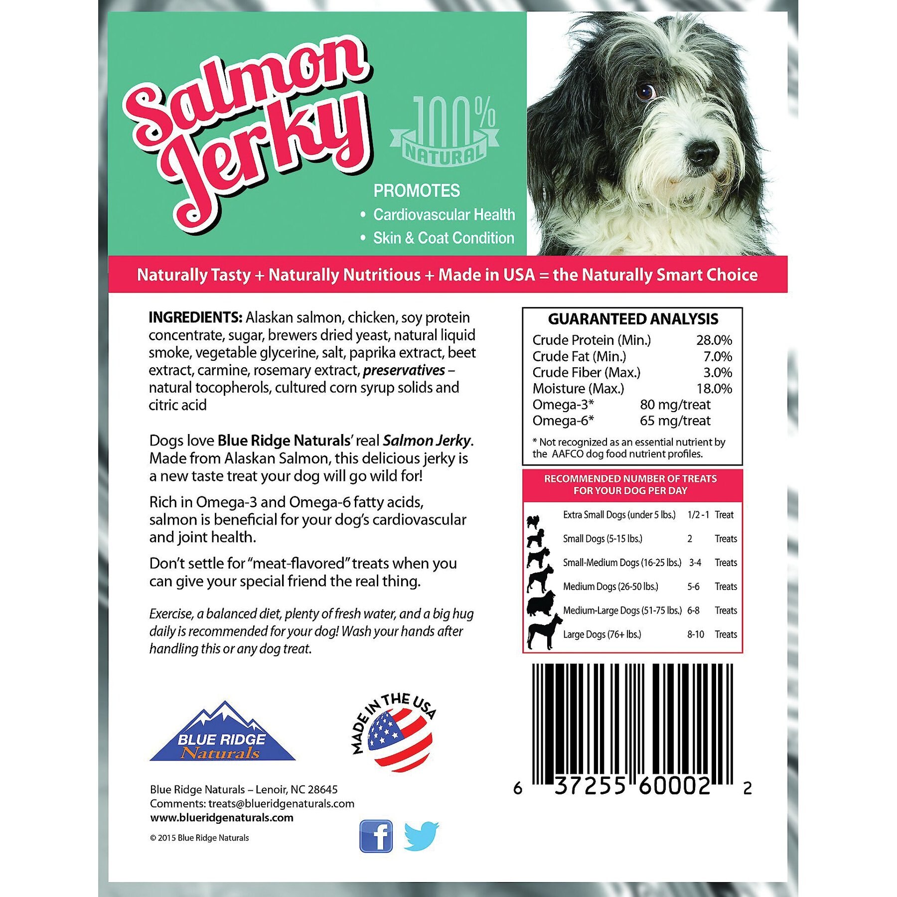 Blue Ridge Naturals Alaskan Salmon Jerky Dog Treats