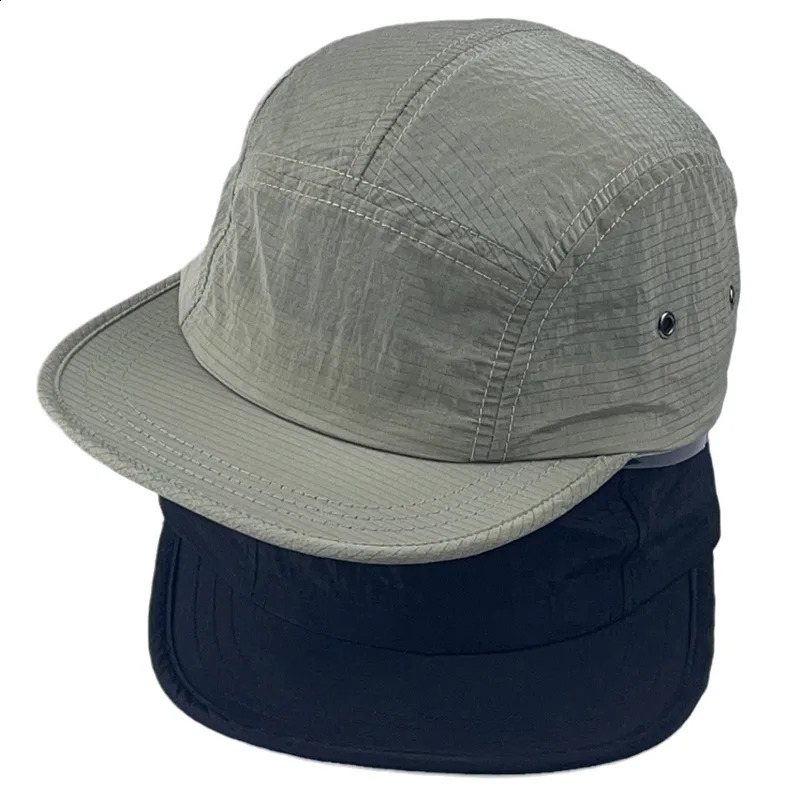 Summer Fast Dry Nylon 5 Panel Baseball Cap Gorra Fitness Fugees Men Women Camping Fitted Hats 56-60cm 241119