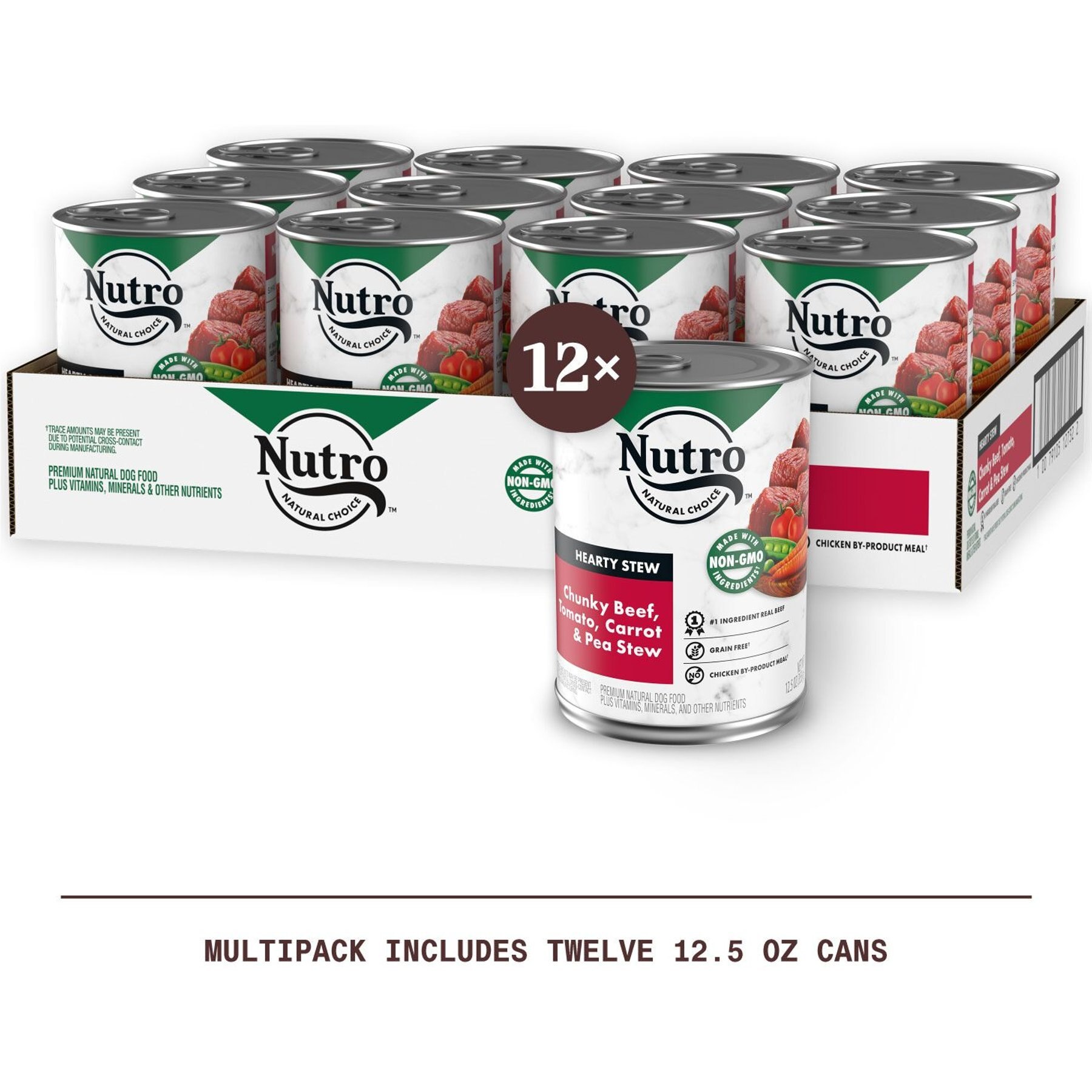 Nutro Hearty Stew Adult Chunky Beef, Tomato, Carrot & Pea Canned Wet Dog Food