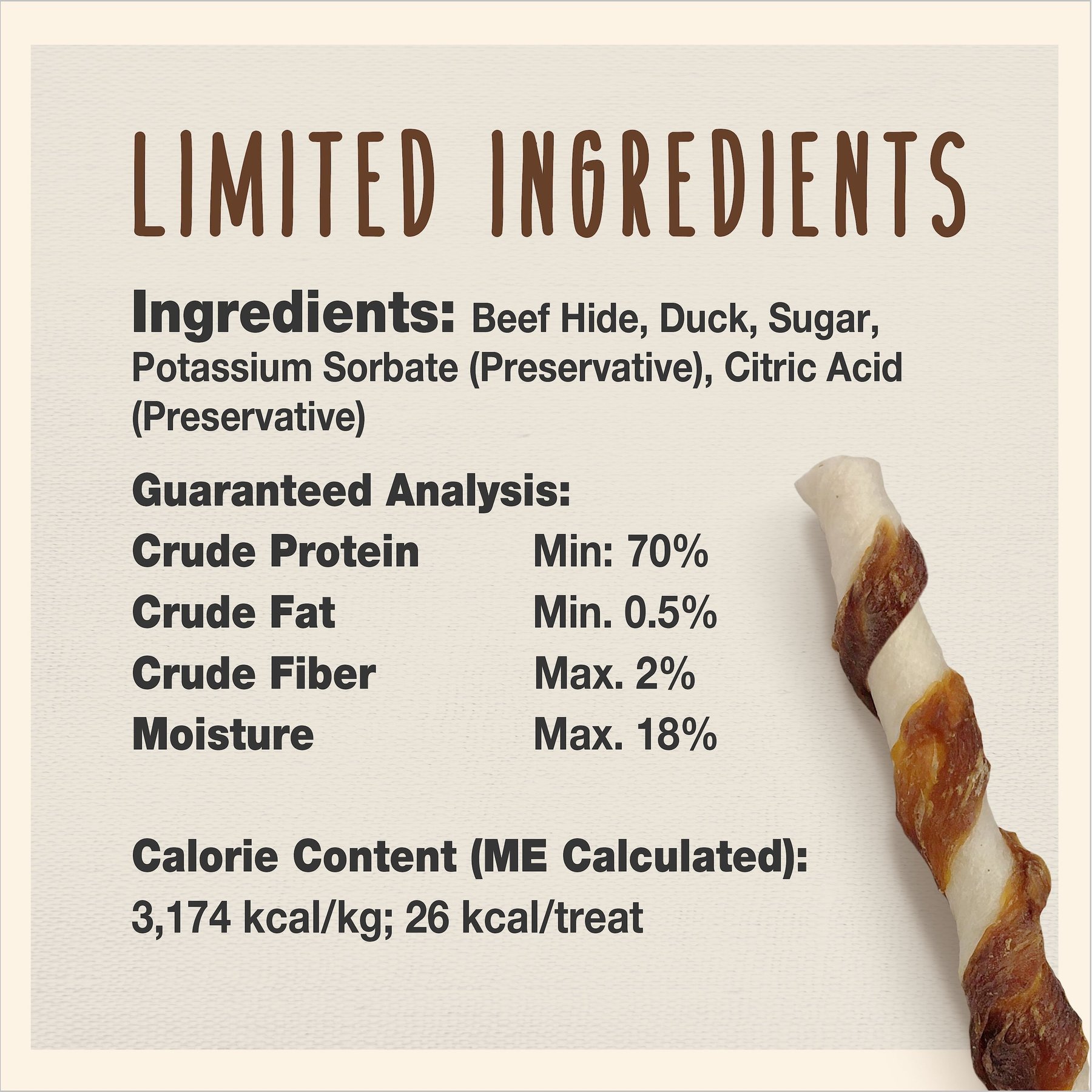 Cadet Gourmet Beef Hide & Duck Twist Sticks Dog Treats, 5-in