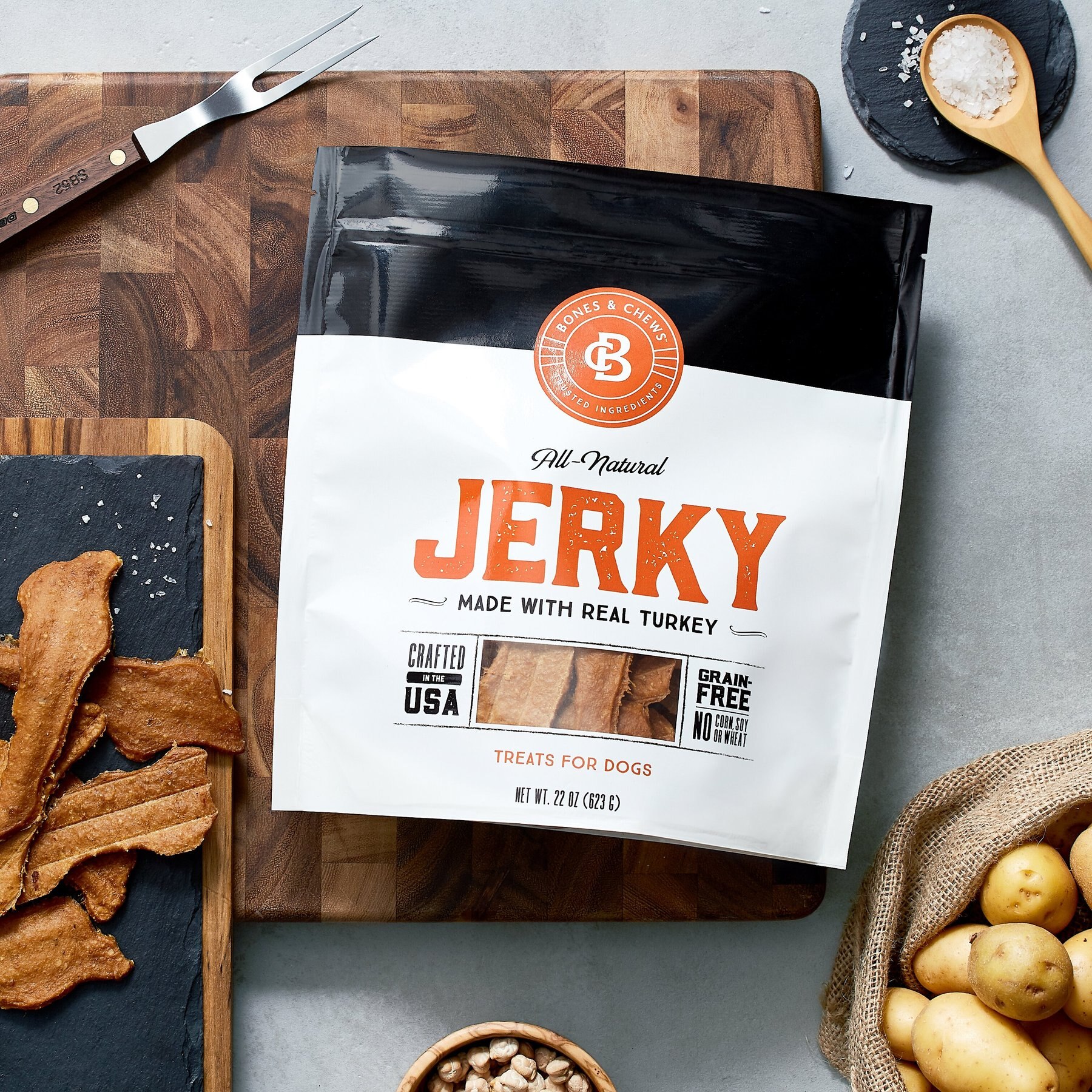 Bones & Chews All Natural Grain-Free Jerky Made With Real Turkey Dog Treats