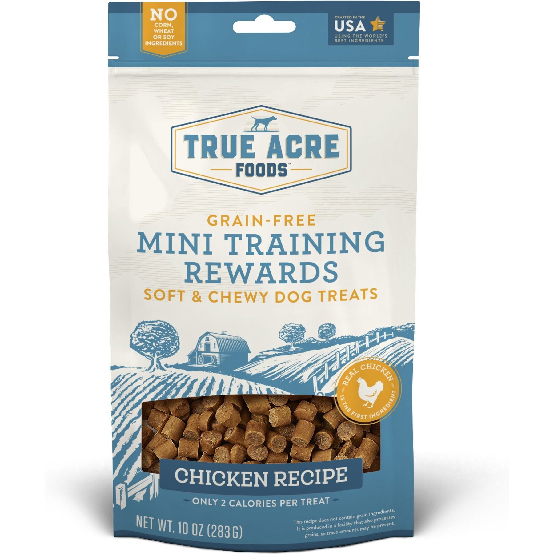 True Acre Foods Chicken Recipe Mini-Training Rewards Grain-Free Soft & Chewy Dog Treats