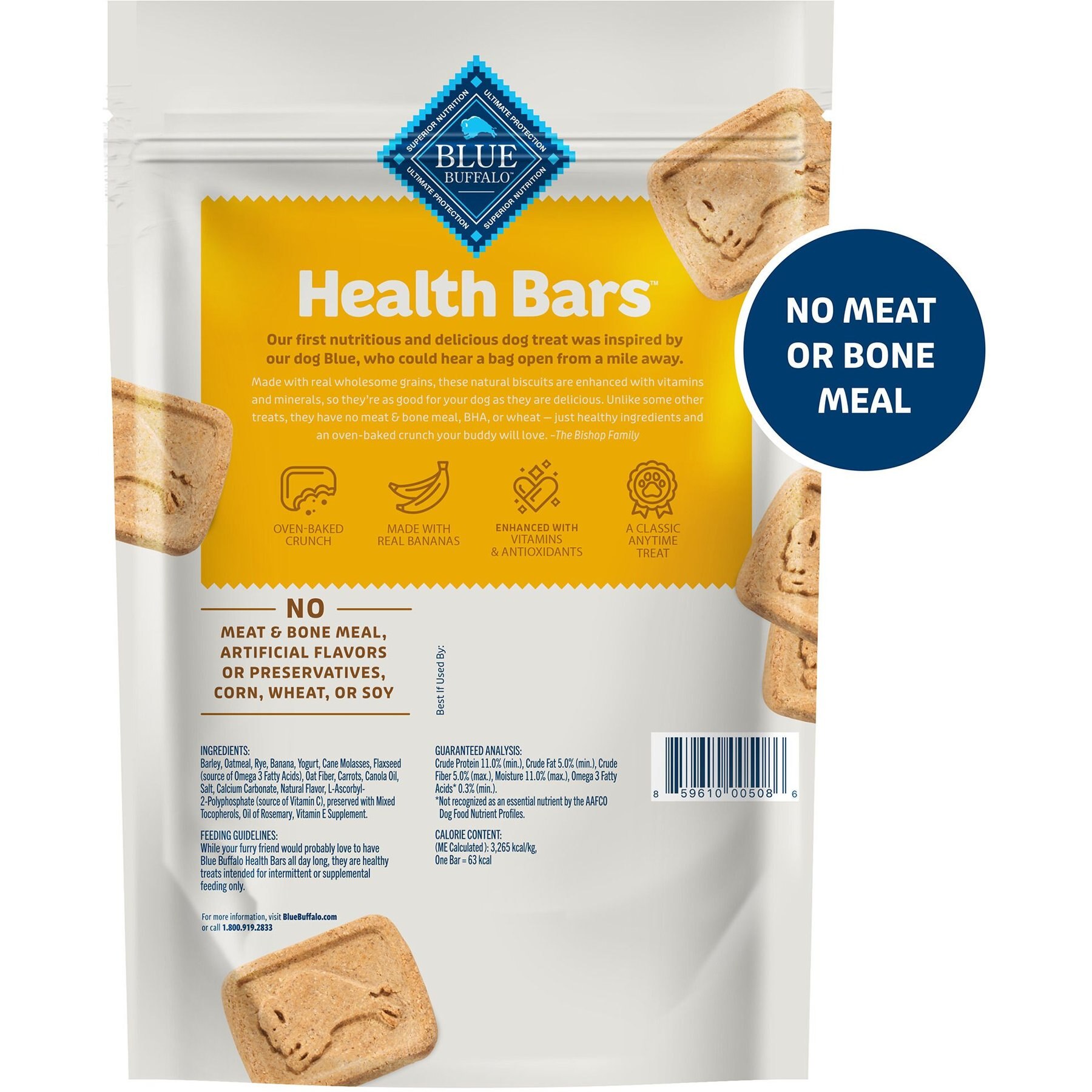 Blue Buffalo Health Bars Baked with Banana & Yogurt Dog Treats