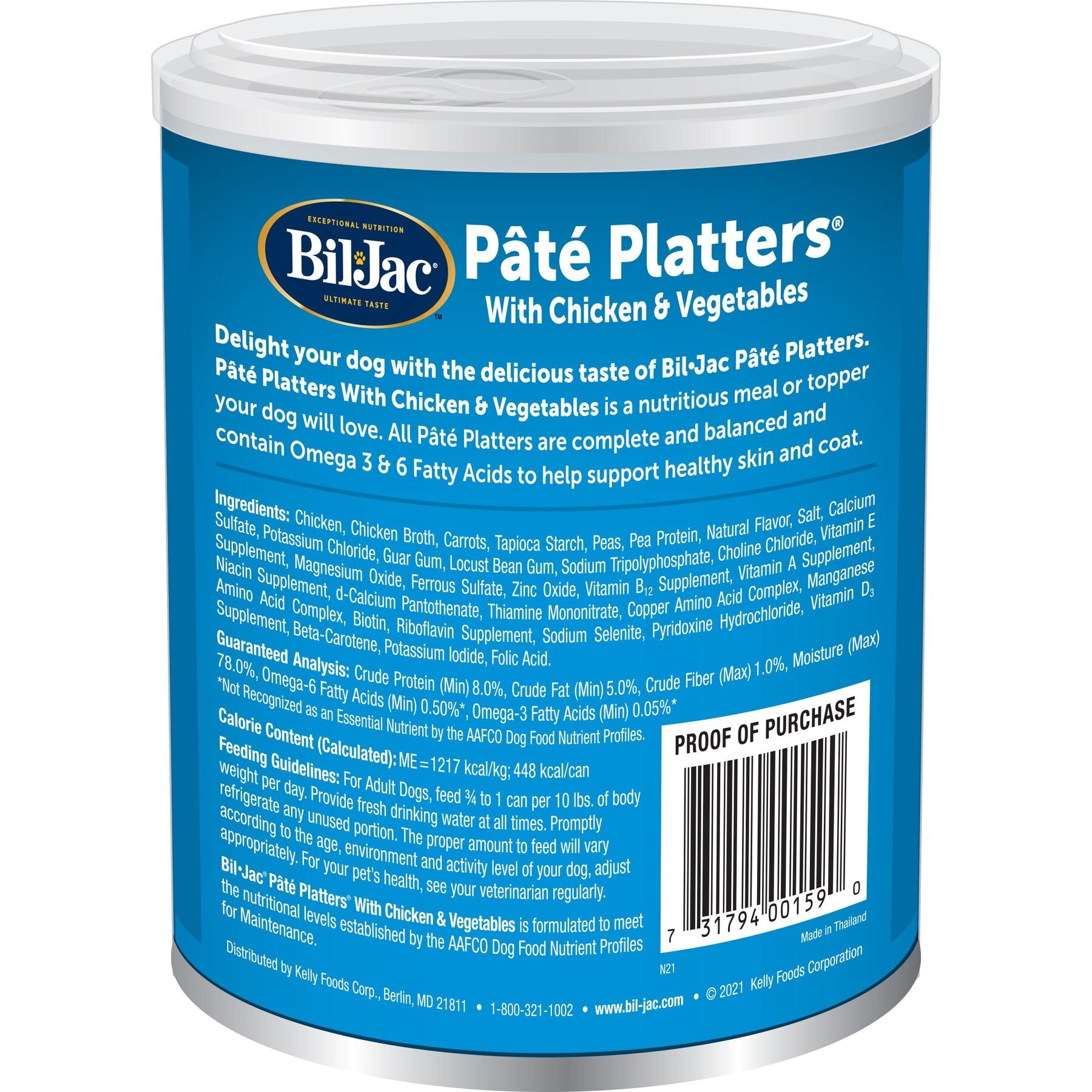 Bil-Jac Pate Platters with Chicken & Vegetables Canned Dog Food