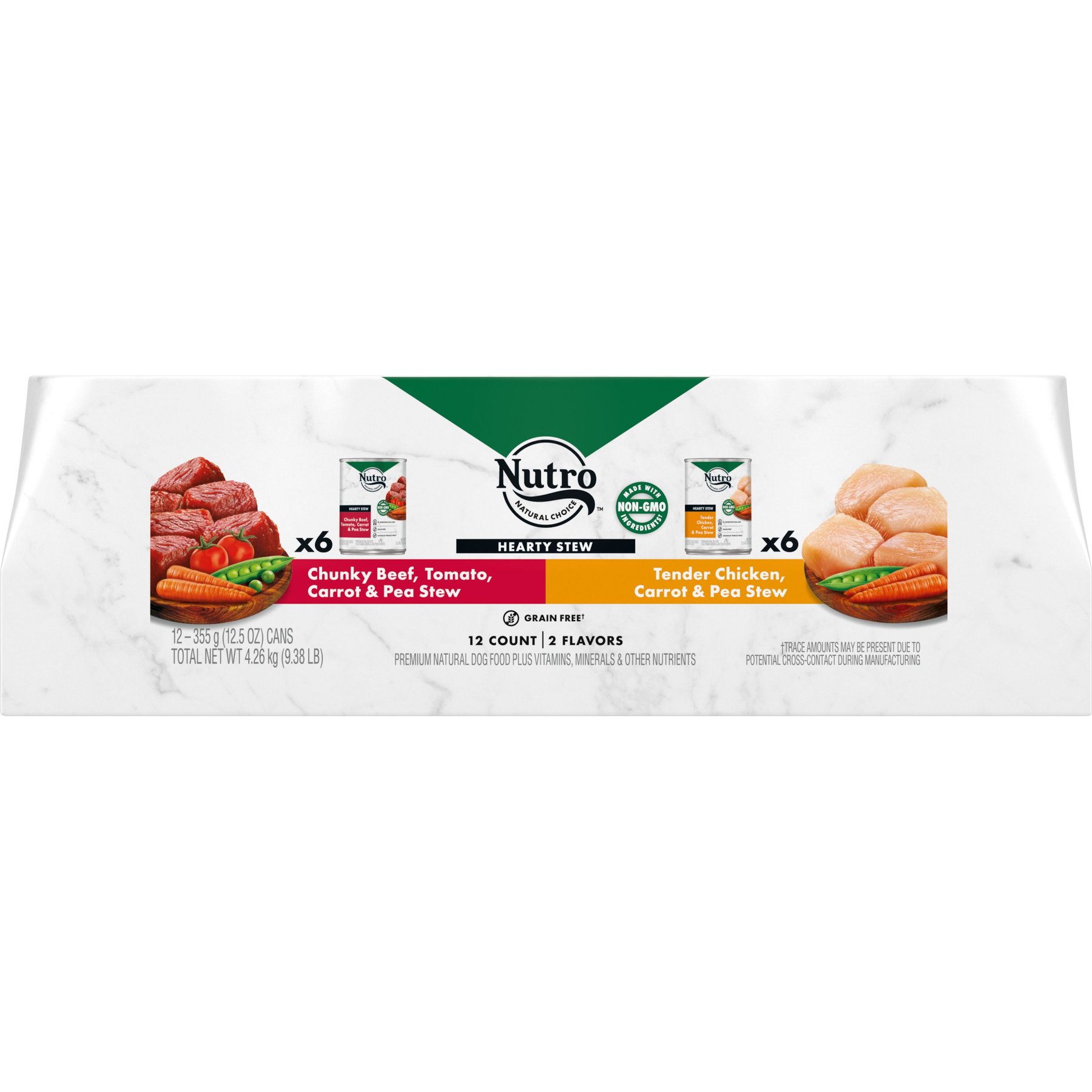Nutro Hearty Stew Variety Pack Chunky Beef, Tomato, Carrot & Pea Stew & Tender Chicken Adult Wet Dog Food