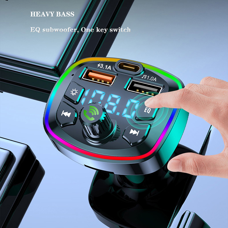Bluetooth 5.0 FM Transmitter Wireless Adapter Mic Audio Receiver Auto MP3 Player 2.1A Dual USB Fast Charger Car Accessories