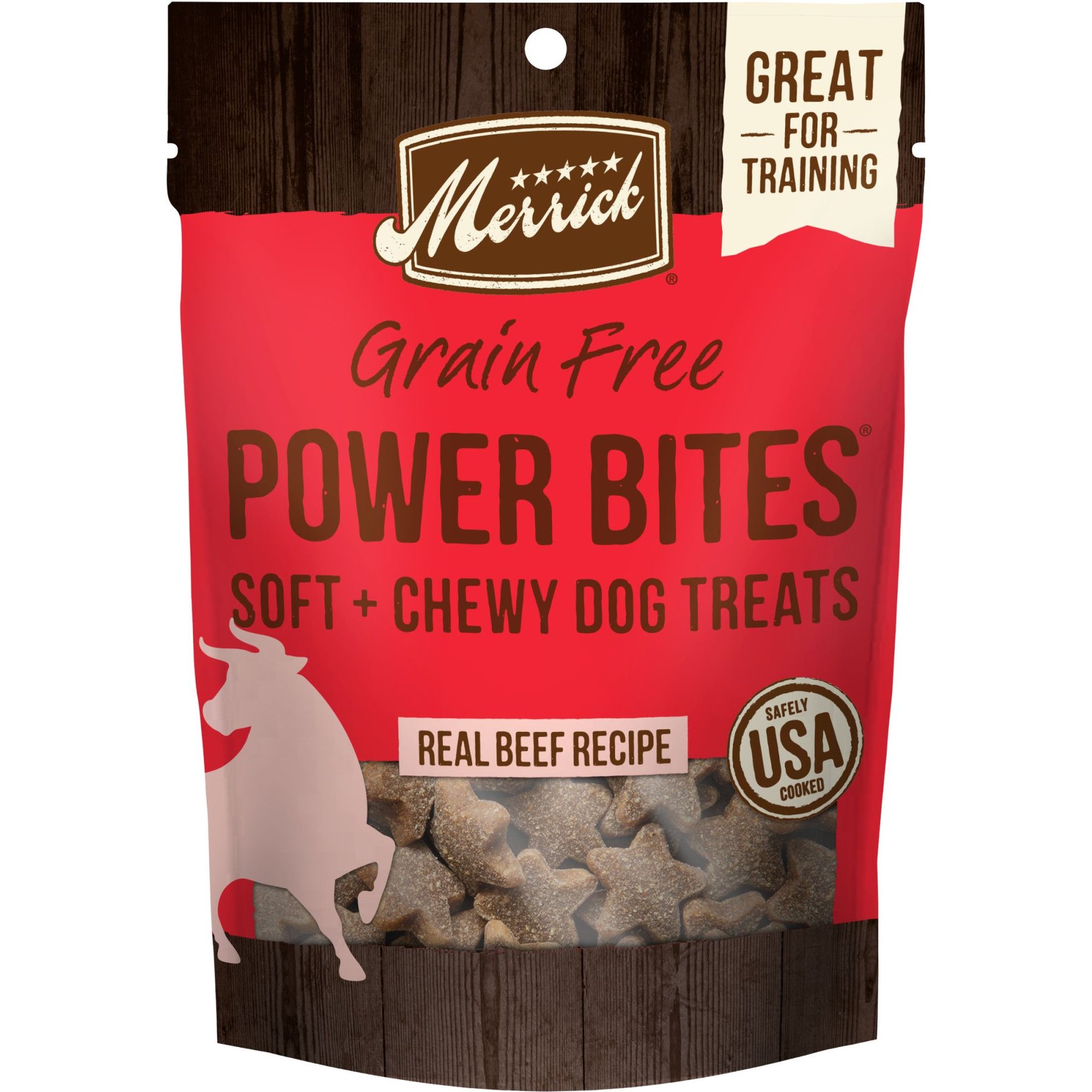 Merrick Power Bites Real Texas Beef Recipe Grain-Free Soft & Chewy Dog Treats