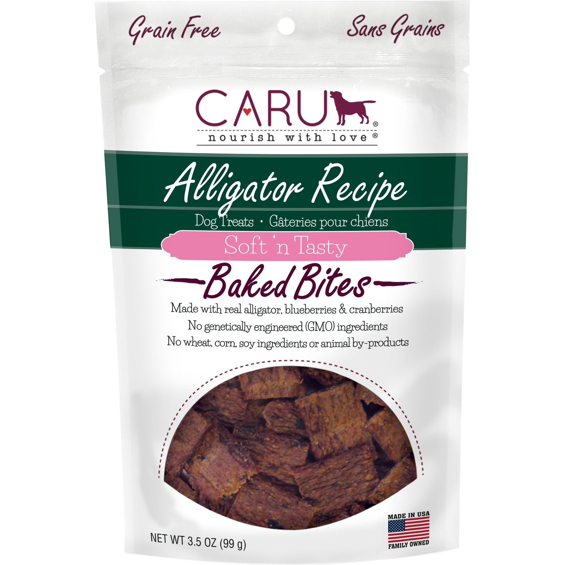 Caru Soft 'n Tasty Baked Bites Alligator Recipe Grain-Free Dog Treats