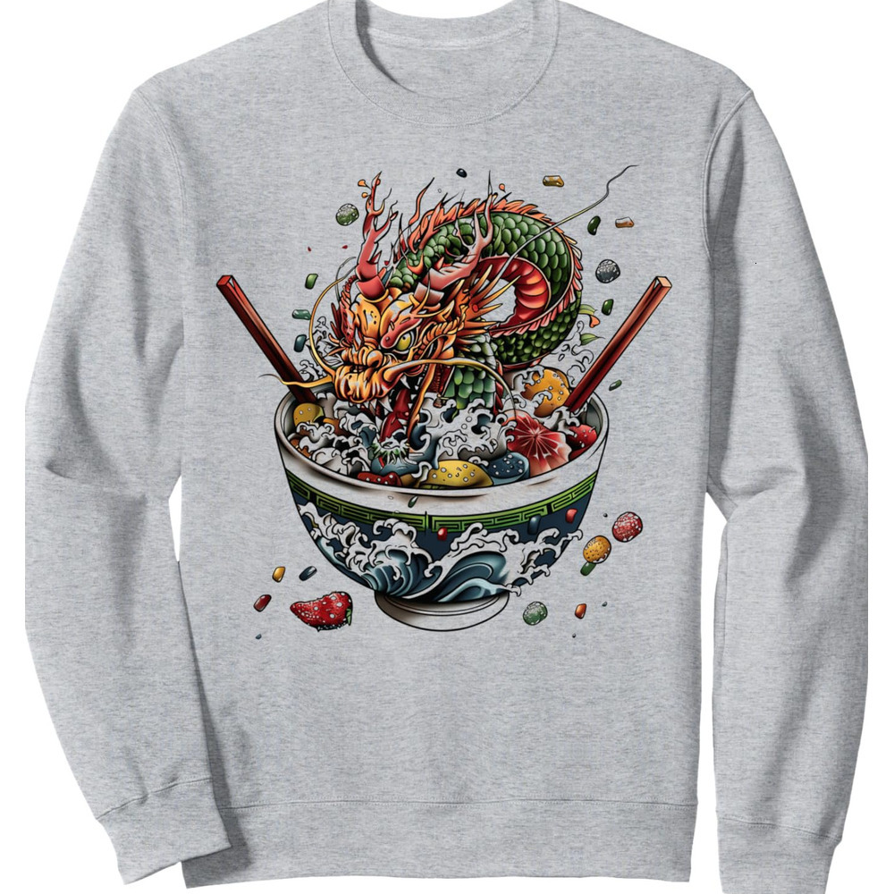 Long Sleeve Shirts for Men sweatshirt Dragon Ramen Bowl Noodles Japanese Foodie Foodie Sweatshirt T shirt Tee Streetwear Casual tops clothes