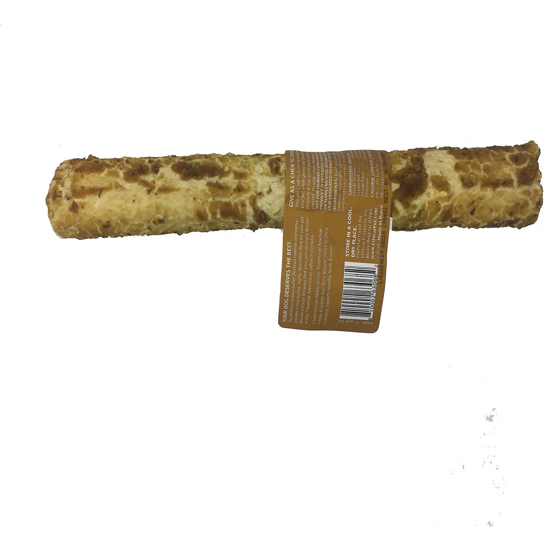 Fieldcrest Farms Nothin' To Hide Rawhide Alternative Large Roll 10" Peanut Butter Flavor Natural Chew Dog Treats