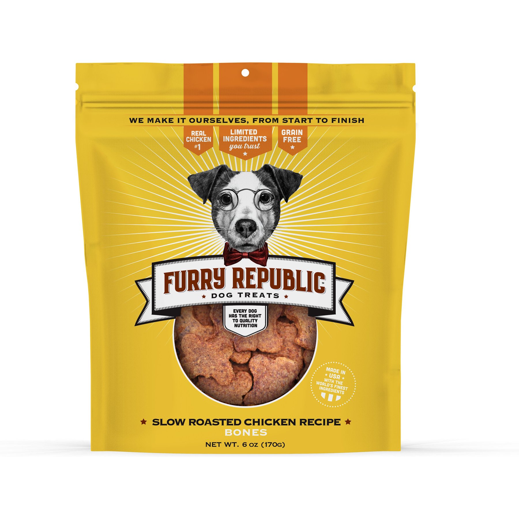 Furry Republic Bones Slow Roasted Chicken Recipe Grain-Free Dog Treats