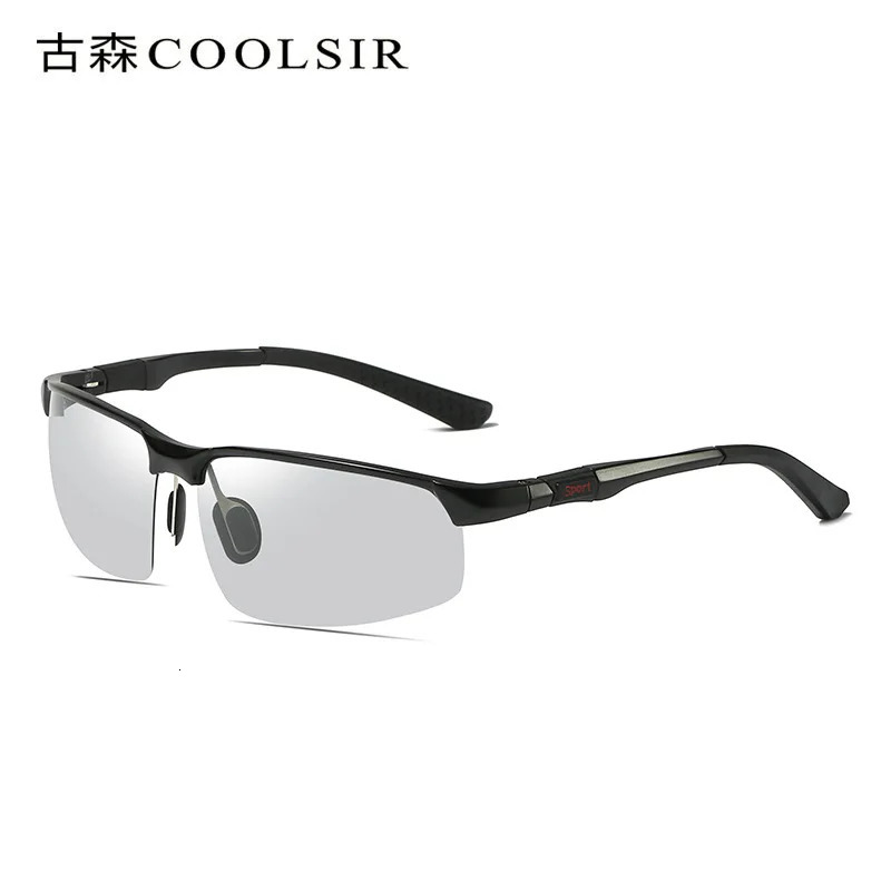 Mens aluminum magnesium sunglasses driving color changing polarizer 3121 240410