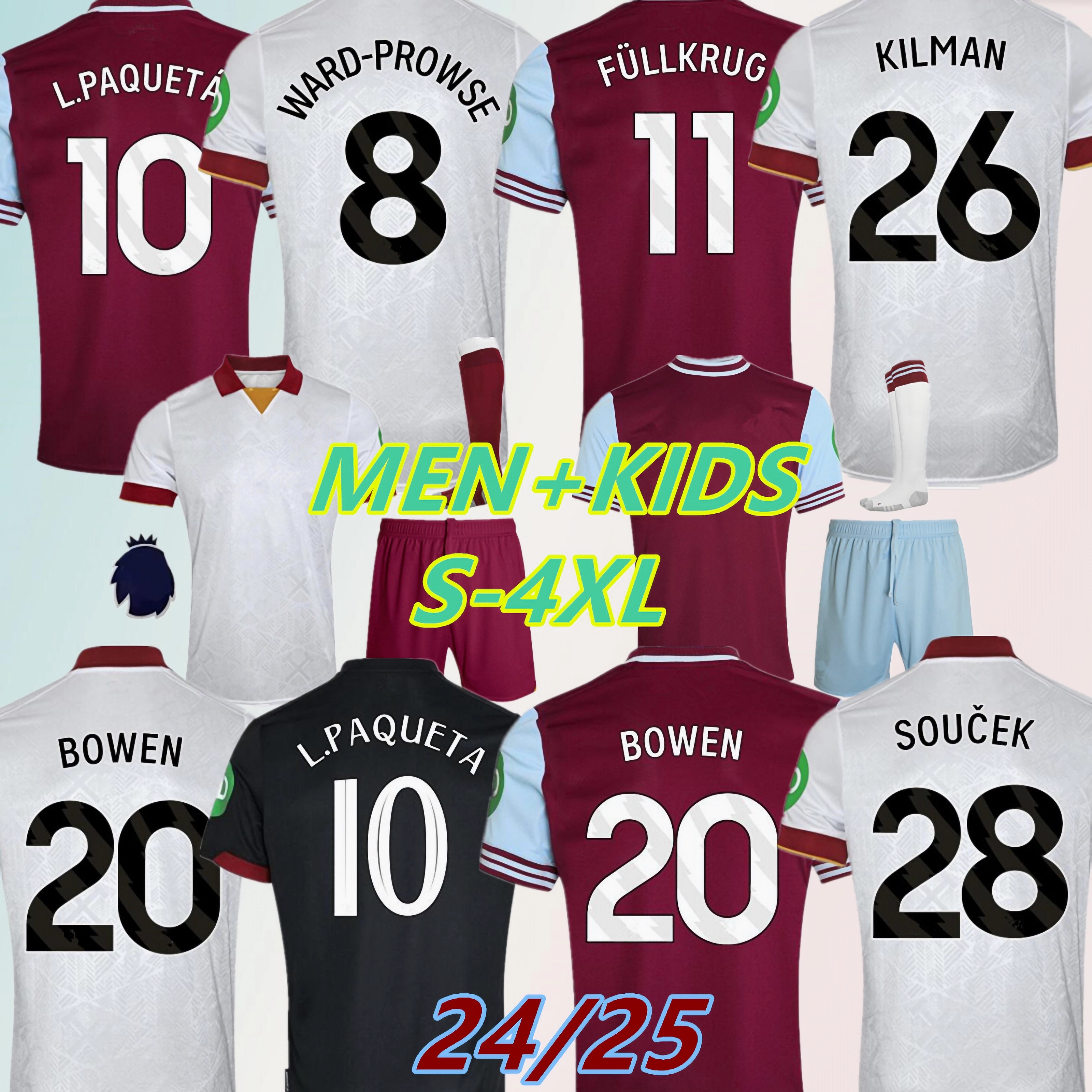 S-4XL 2024 2025 BENRAHMA final Soccer Jersey kit LIMITED EDITION SEW L.PaquetA BOWEN SCACA LANZINI ANTONIO FORNALS EMERSON 24 football Shirt Men Kids Adults wests hams