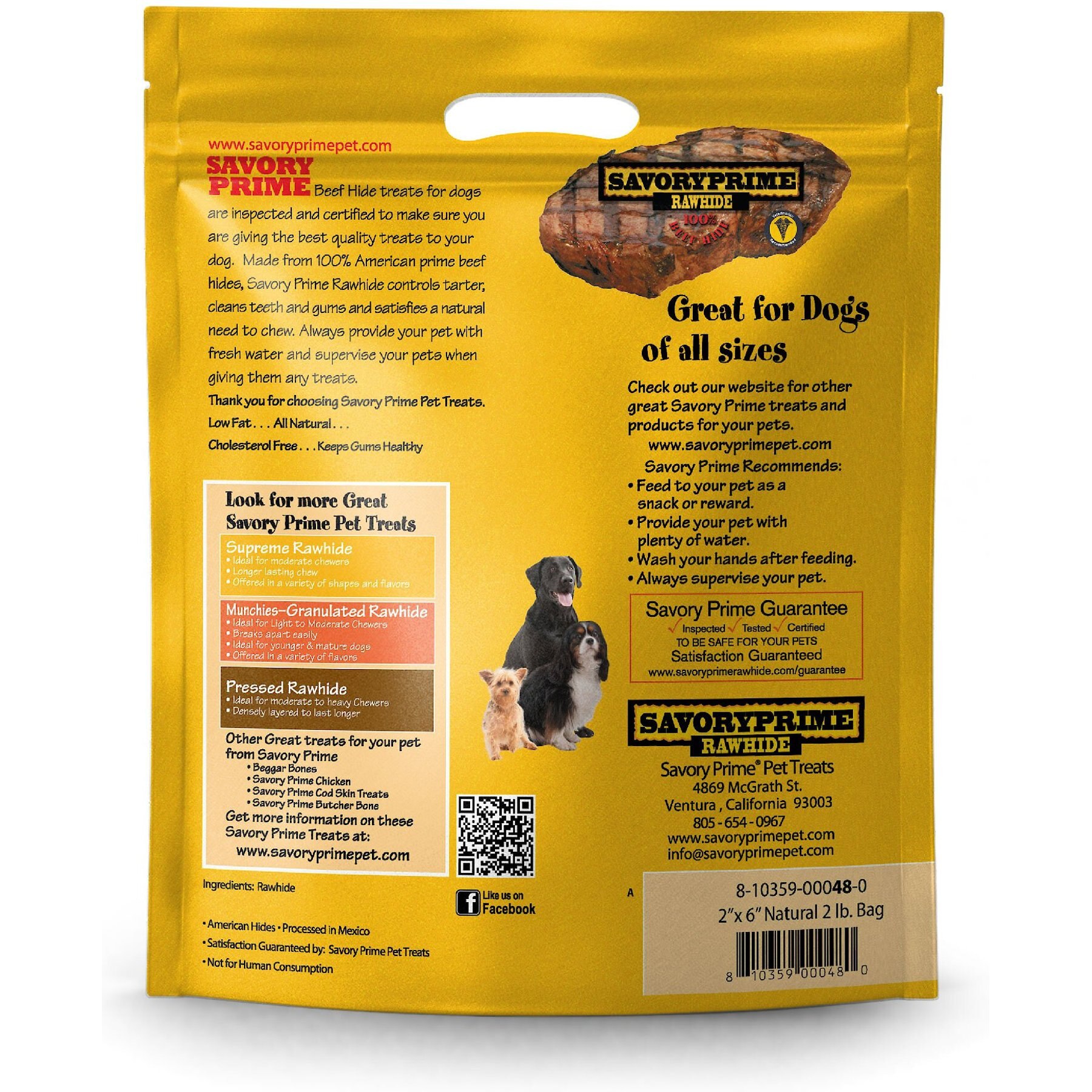 Savory Prime Natural Rawhide Chips Dog Treat