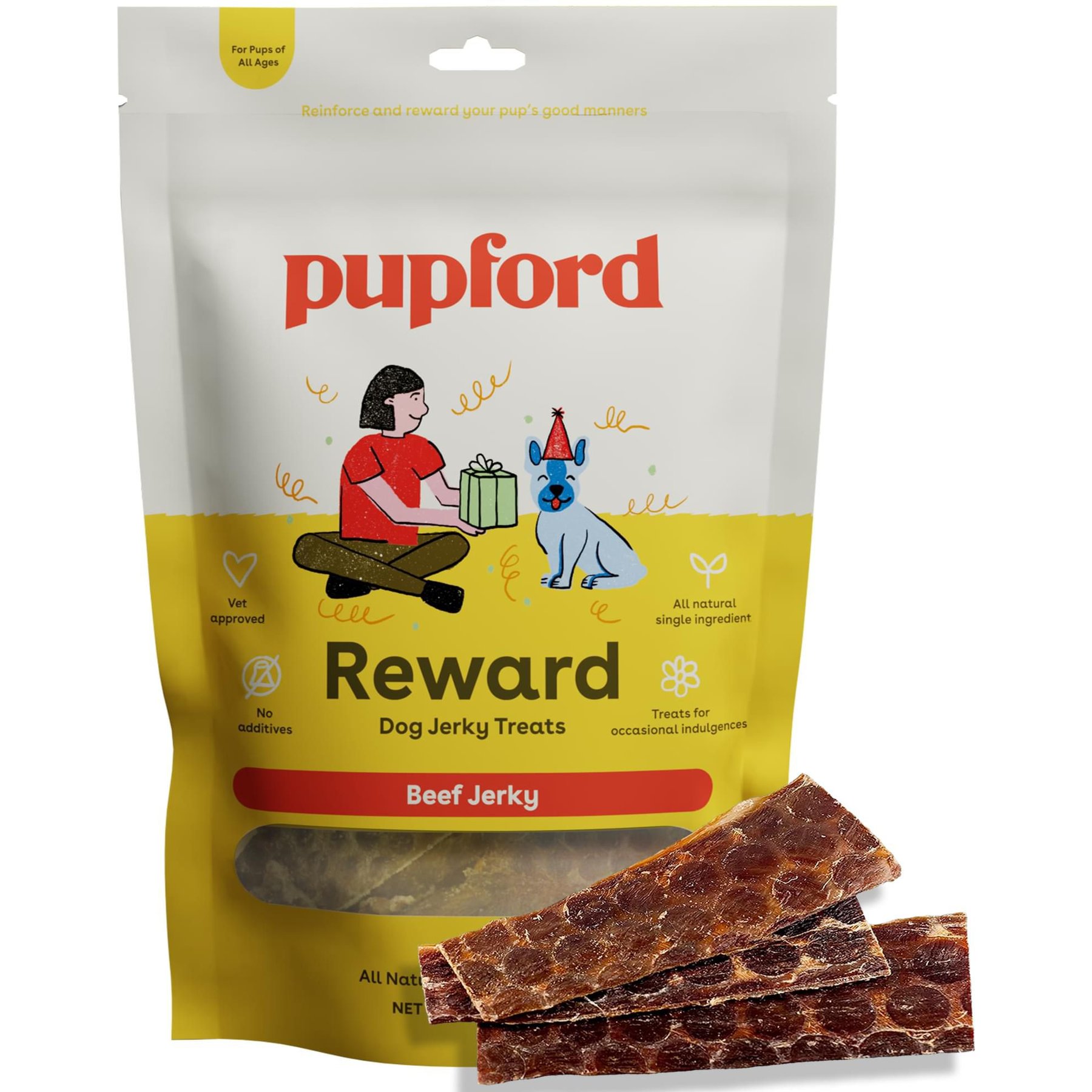 Pupford Beef High-Protein Jerky Dog Treats