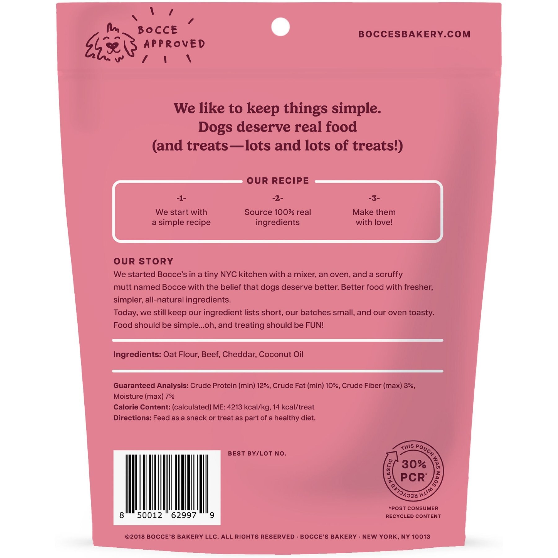 Bocce's Bakery Everyday Say Moooo Biscuits Crunchy Dog Treats, 5-oz bag