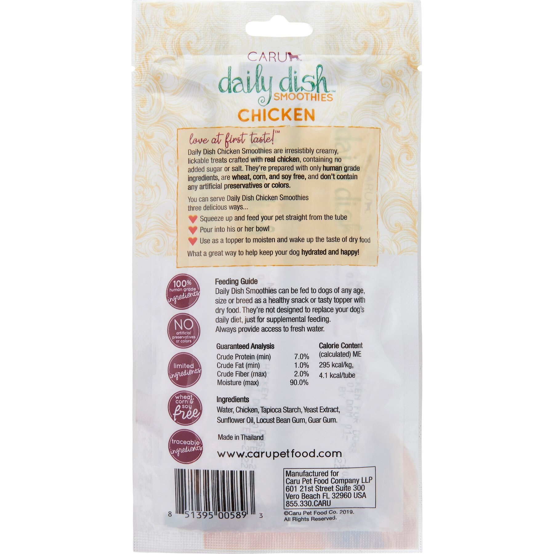 Caru Daily Dish Smoothies Chicken Flavored Lickable Dog Treats
