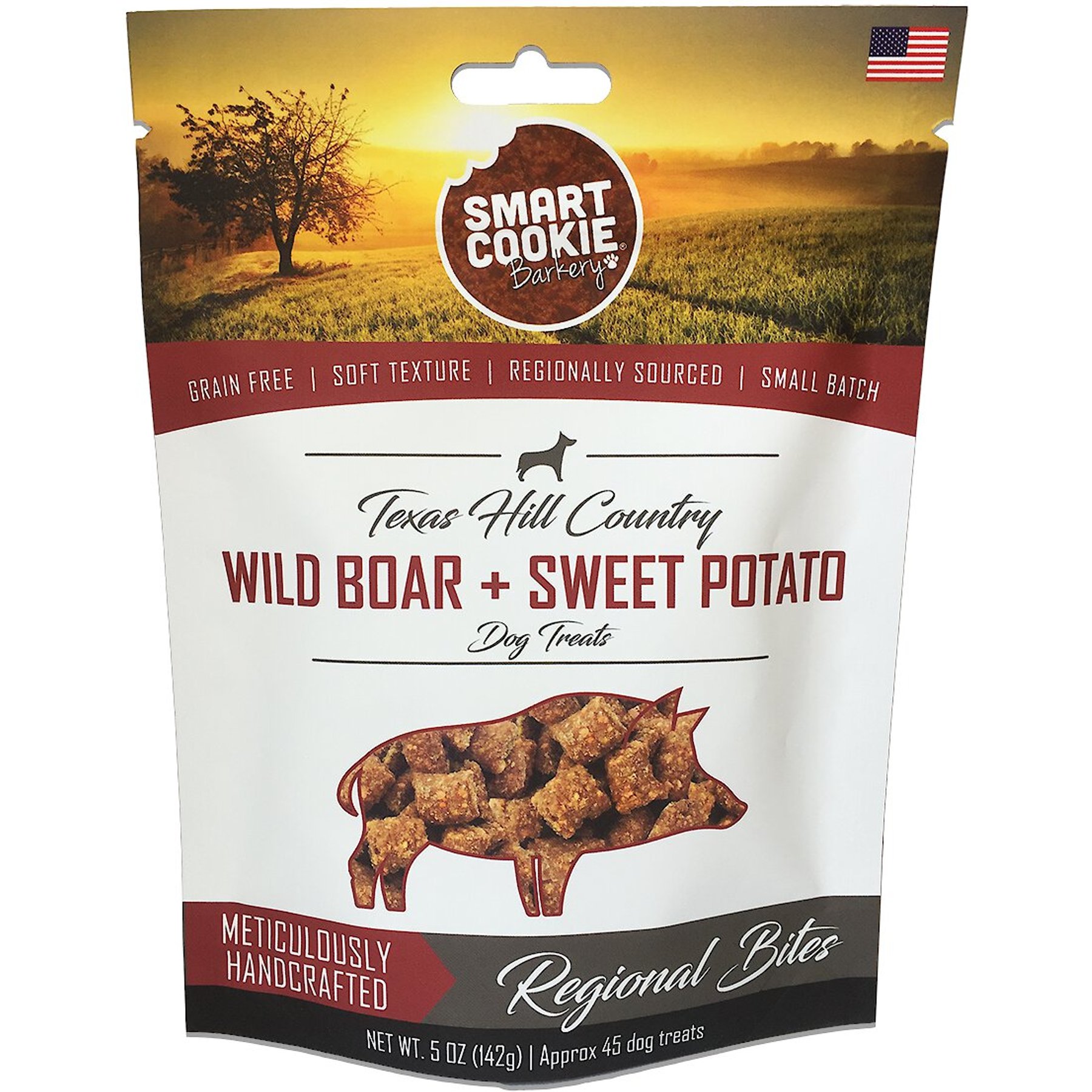 Smart Cookie Barkery Texas Hill Country Wild Boar & Sweet Potato Grain-Free Dog Treats, 5-oz bag