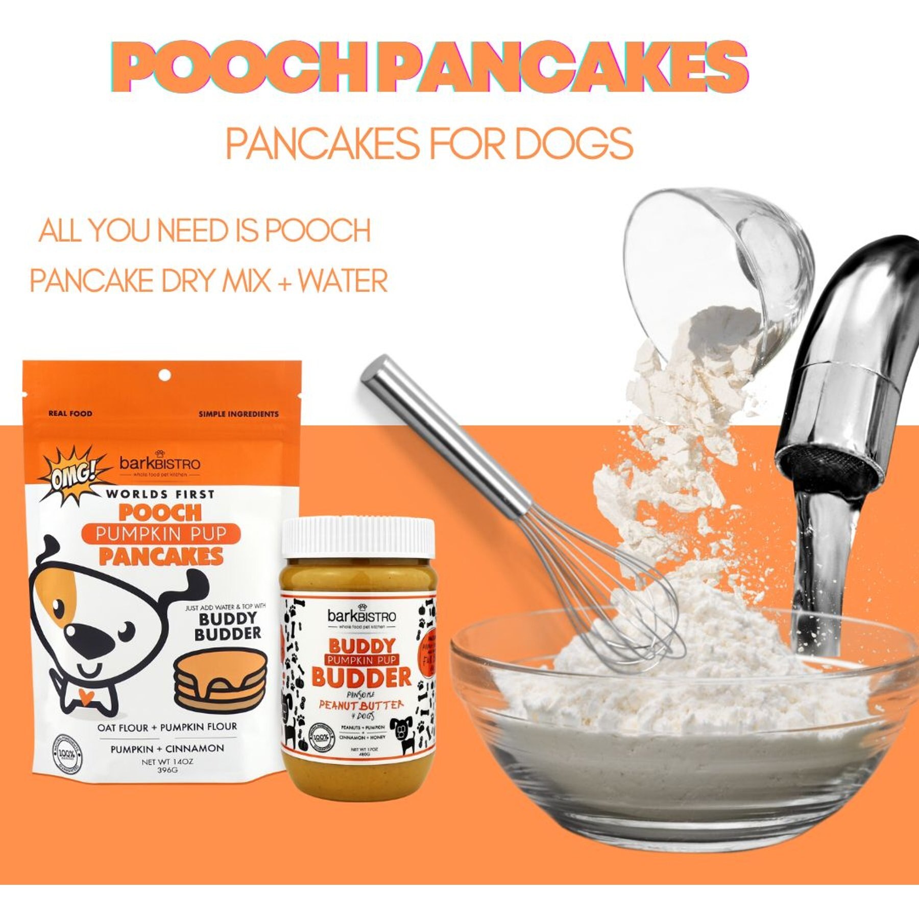 Bark Bistro Company Pooch Pancakes Pumpkin Pup Dog Treat, 14-oz bag