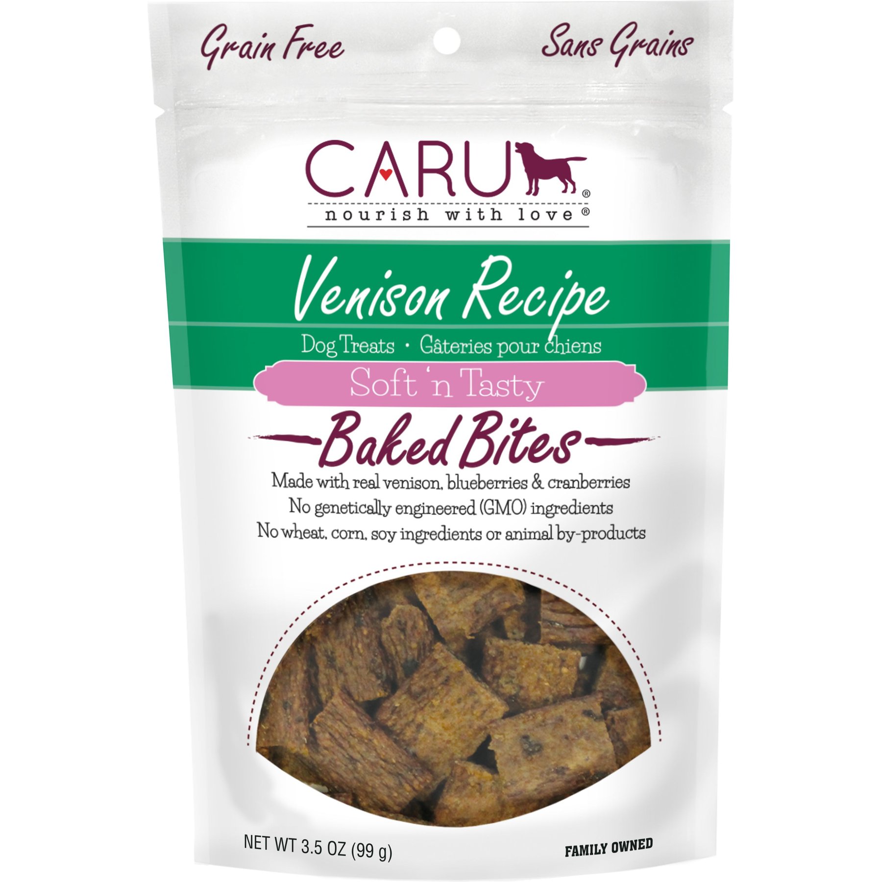 Caru Soft 'n Tasty Baked Bites Venison Recipe Grain-Free Dog Treats