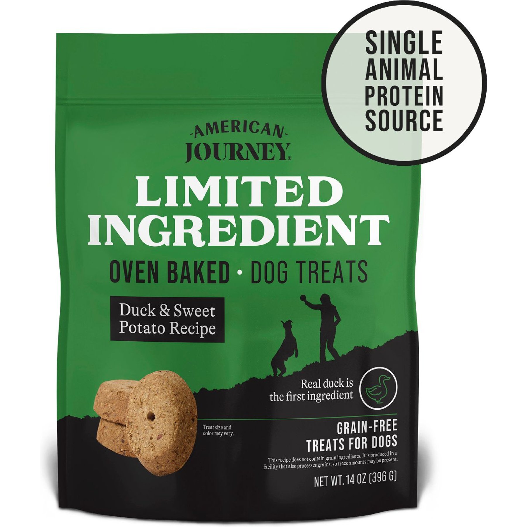 American Journey Duck & Sweet Potato Recipe Limited Ingredient Dog Treats, 14-oz bag