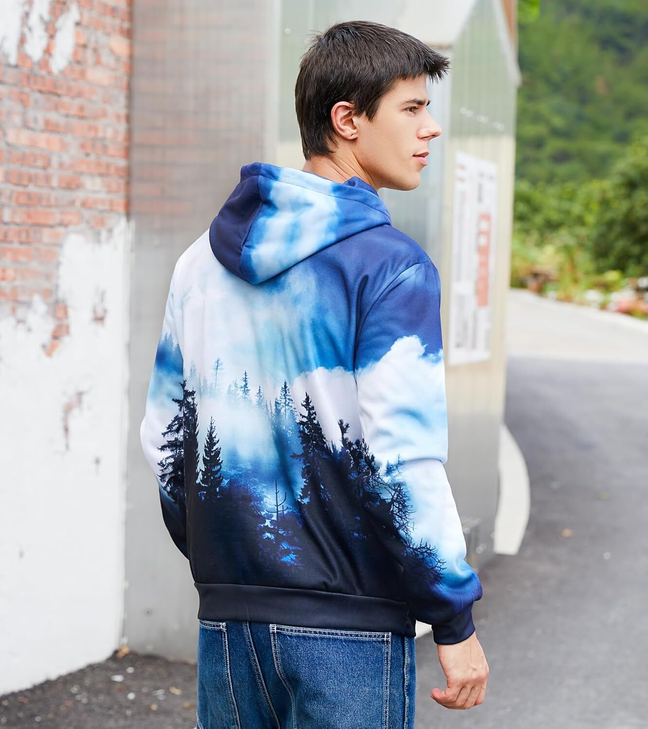 Hoodie for Mens Womens Liner Hoodies Novelty Graphic Pullover Hooded Sweatshirts Graphic Hoodies sweatshirt Fashion Graffiti nice