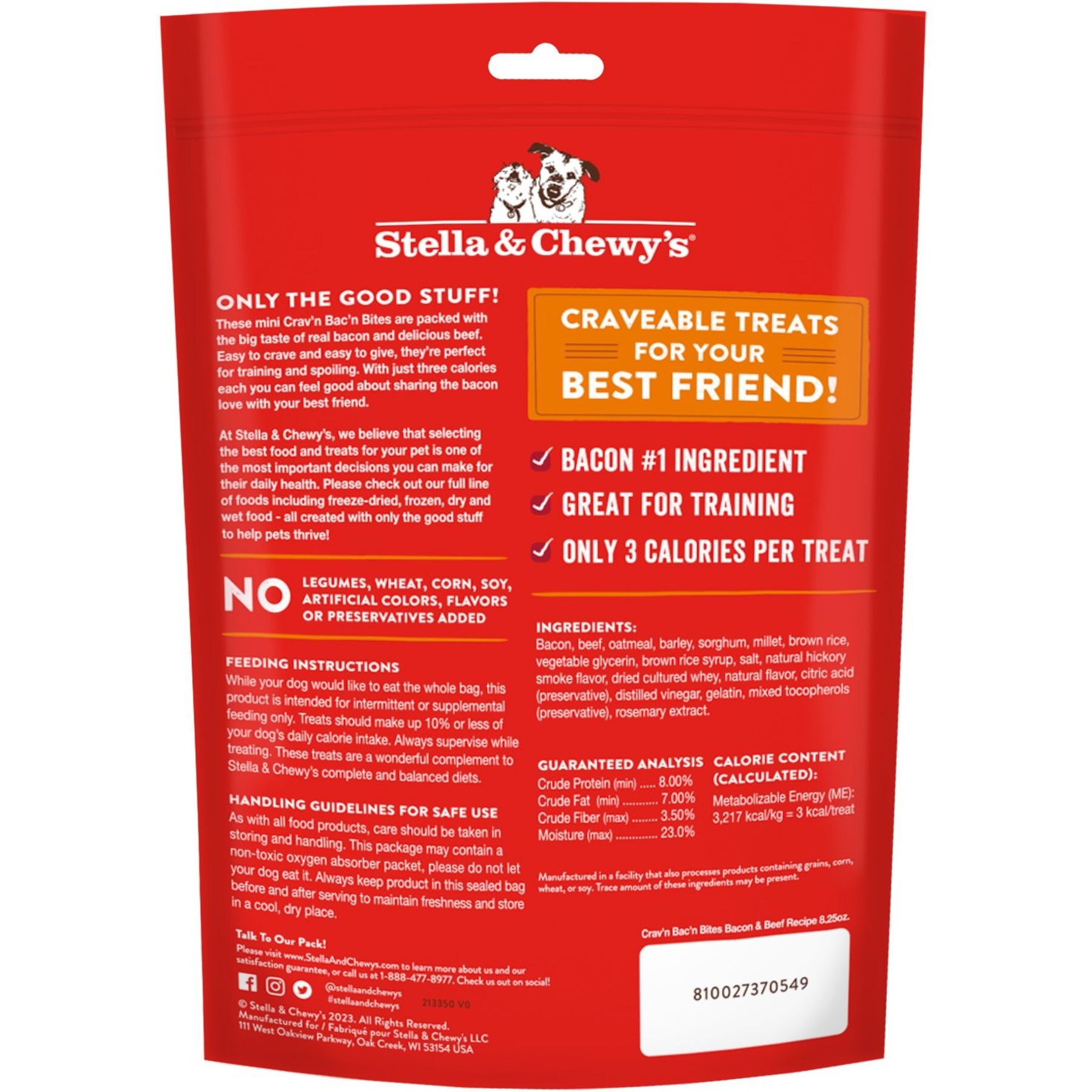 Stella & Chewy's Crav'n Bac'n Bites Bacon & Beef Recipe Dog Treats
