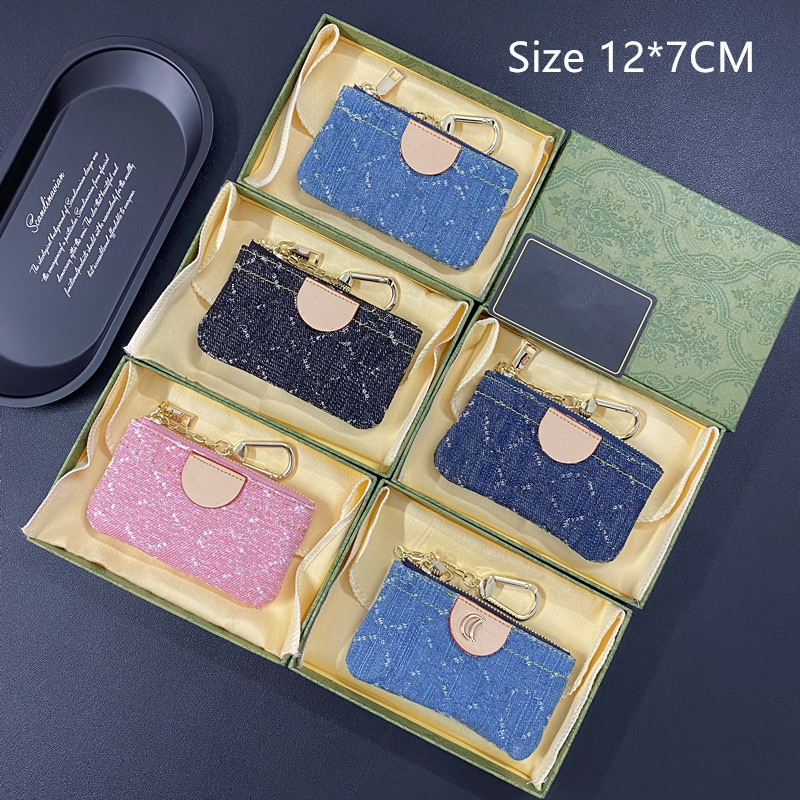 2025 New style Designer zippy wallets womens key pouch cles short mens wallet coin purse credit card holder small wallet Denim high quality bag Key Wallets with box