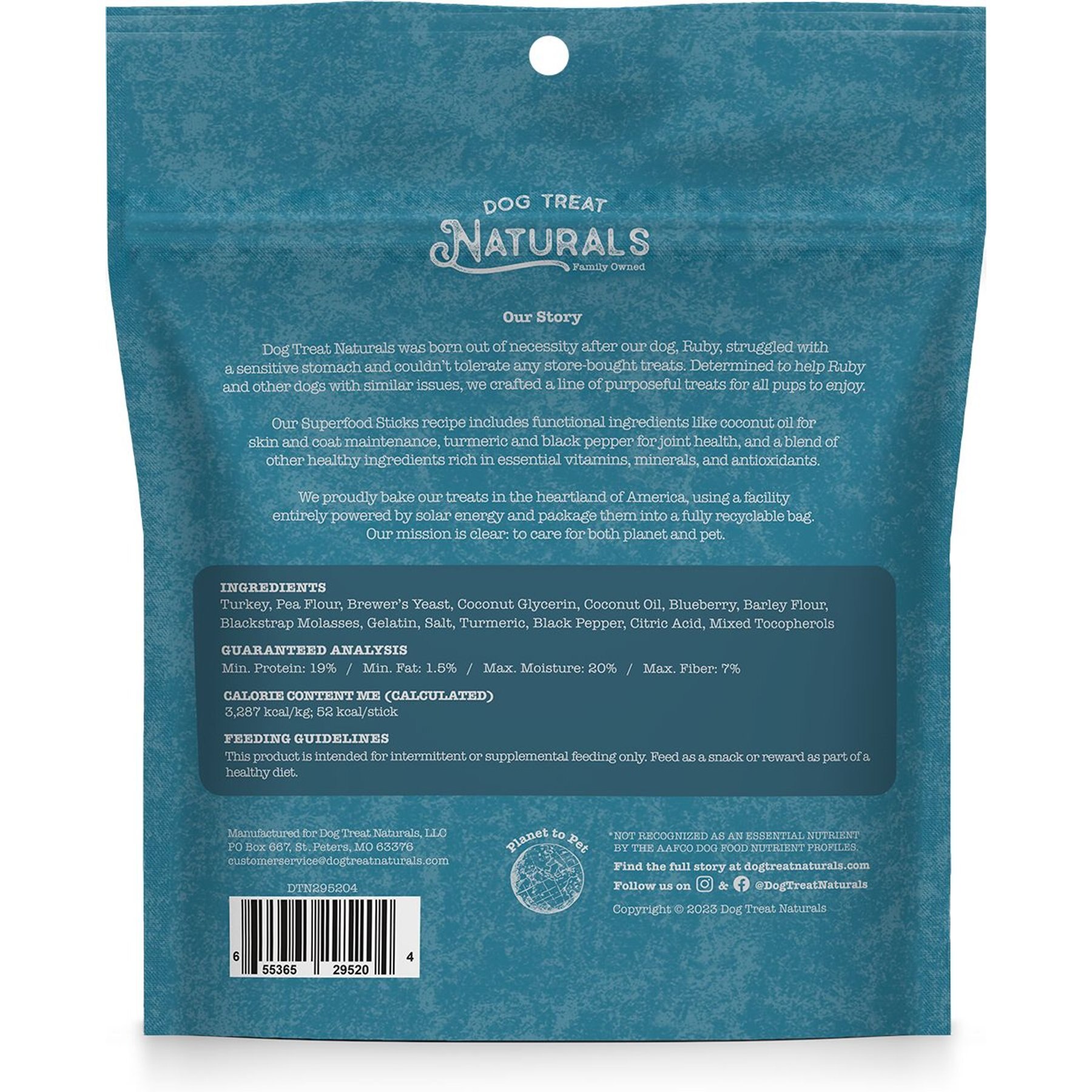 Dog Treat Naturals Turkey & Blueberry Superfood Fresh All Stages Natural Chew Stick Dog Treats, 10-oz bag