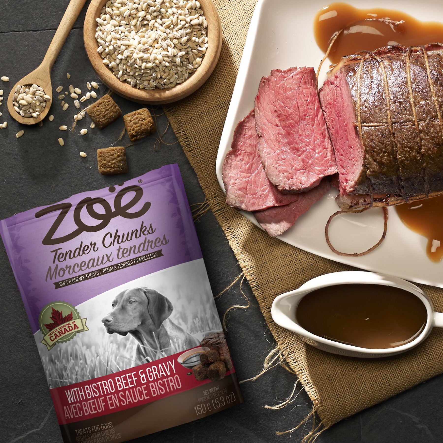 Zoe Tender Chunks Beef & Gravy Grain-Free Dog Treats