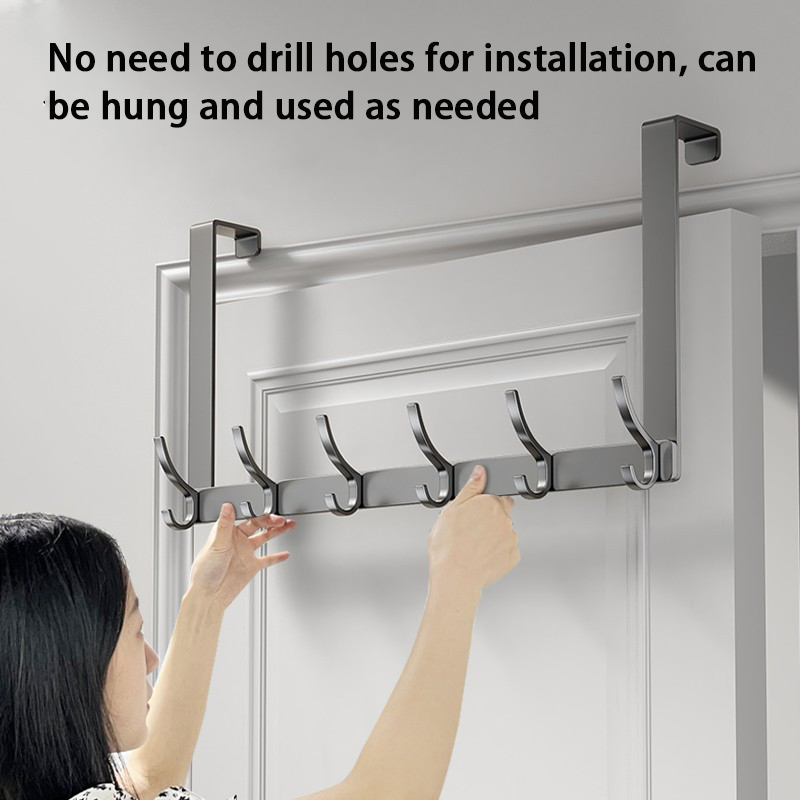 Behind the door hooks hole-free wall hanging hangers adhesive strong hooks shelves storage clothes hanging racks God!