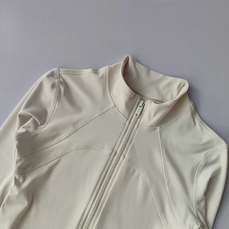 Yoga Suit Womens High-end Standing Collar Long Sleeved Sports Jacket Running Training Fitness Top Windproof Running SuitXJ250228