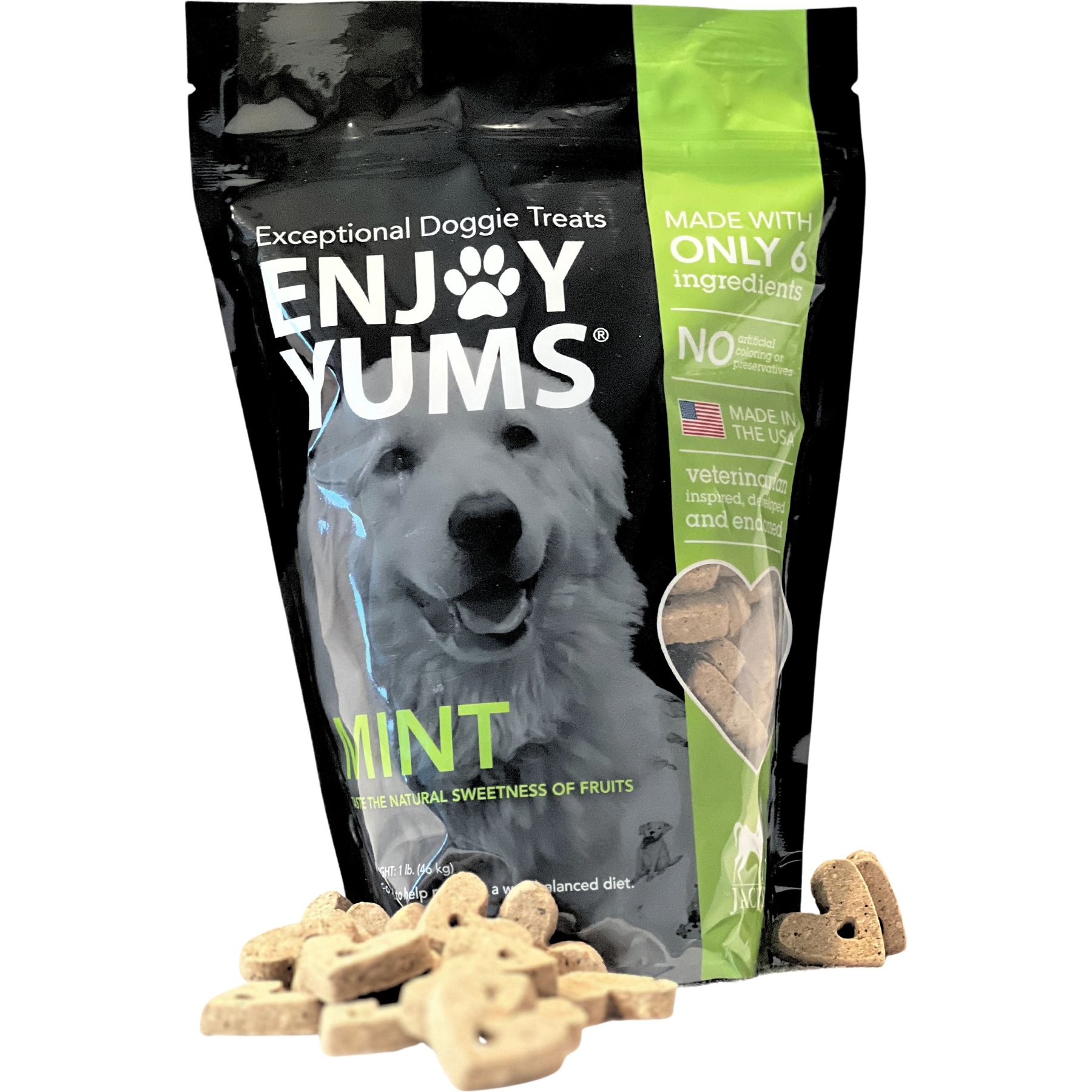 Enjoy Yums Mint Flavor Dog Treats, 1-lb bag