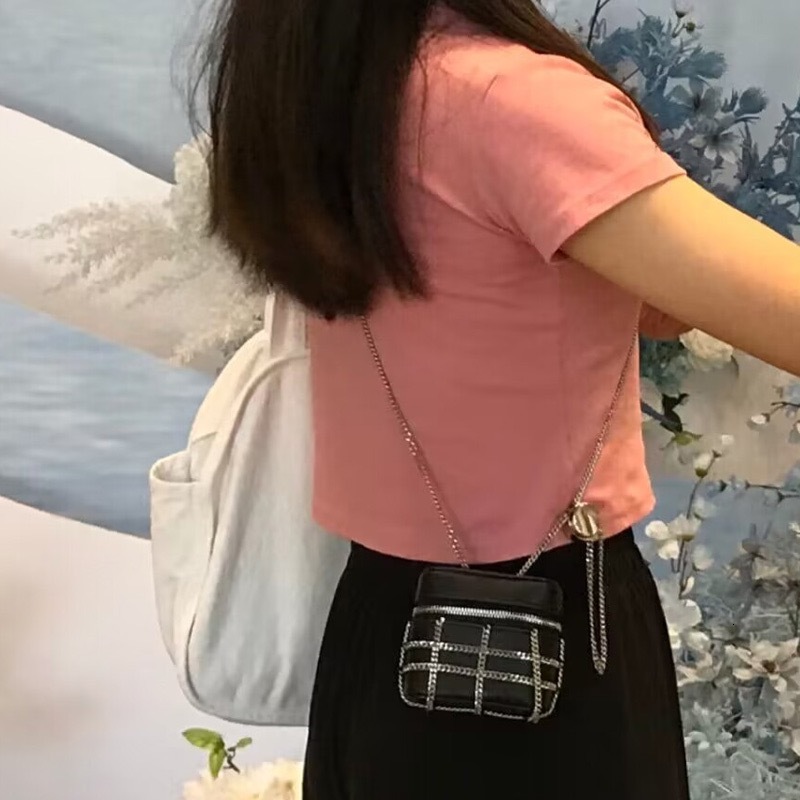 2025S Designer New for Trendy Women Fashionable Denim Hot Diamond Mini Pendant Single Shoulder Crossbody Lipstick Small Square Bag