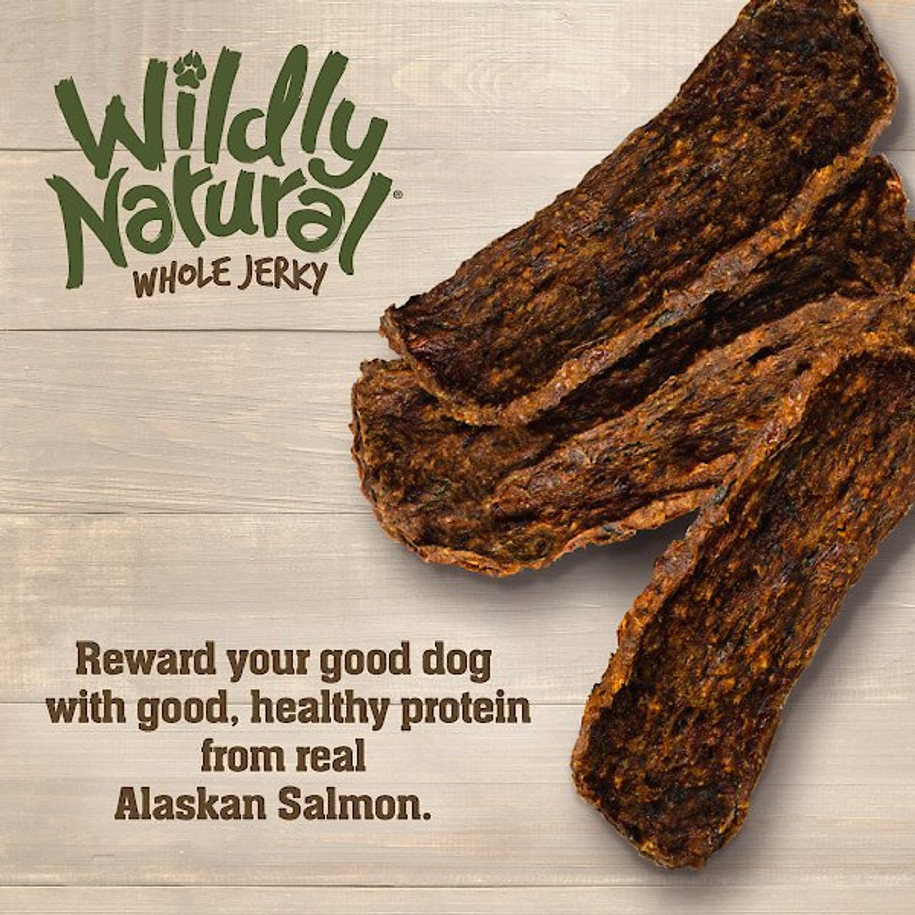 Wildly Natural Whole Jerky Alaskan Salmon Grain-Free Dog Treats, 5-oz bag