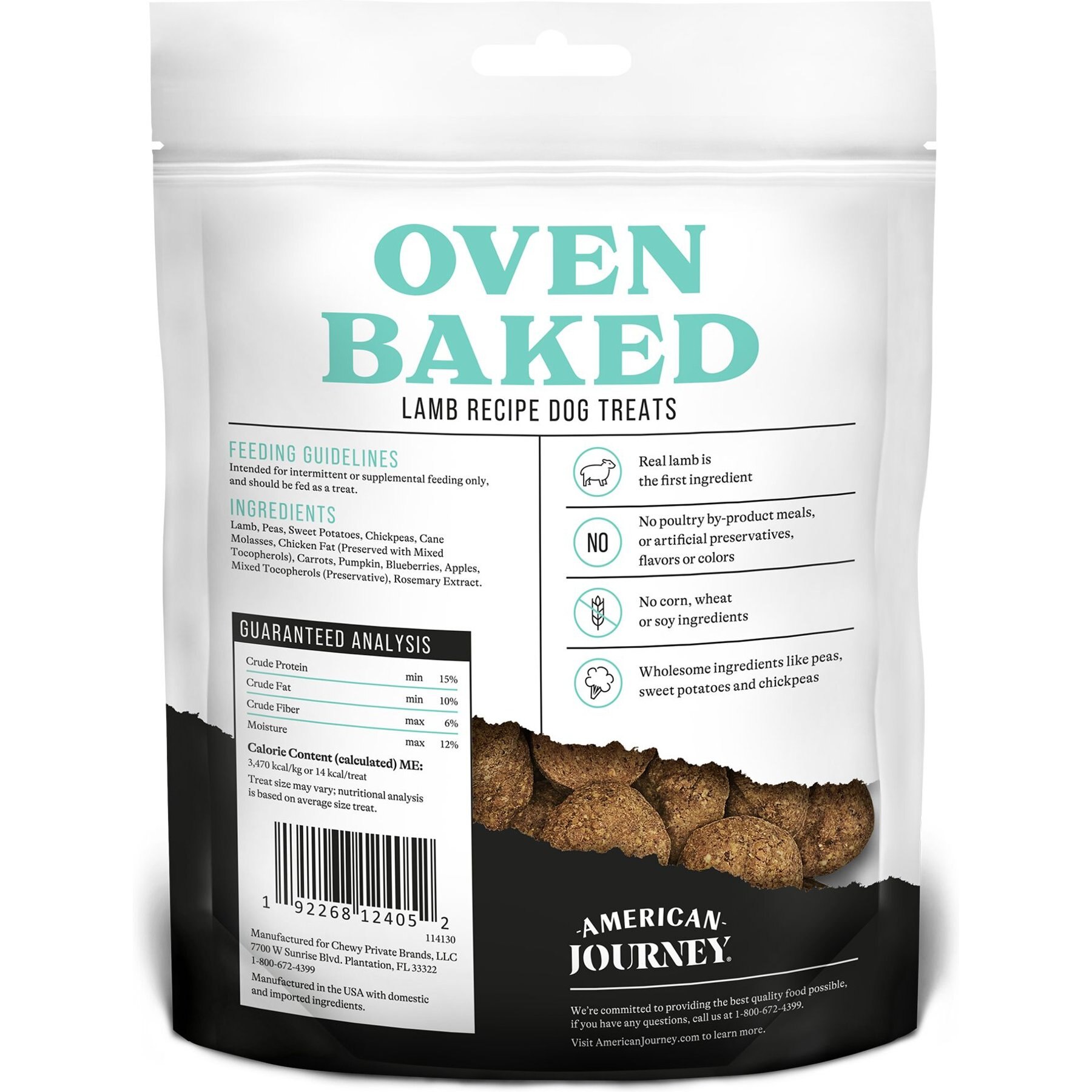 American Journey Lamb Recipe Grain-Free Oven Baked Crunchy Biscuit Dog Treats