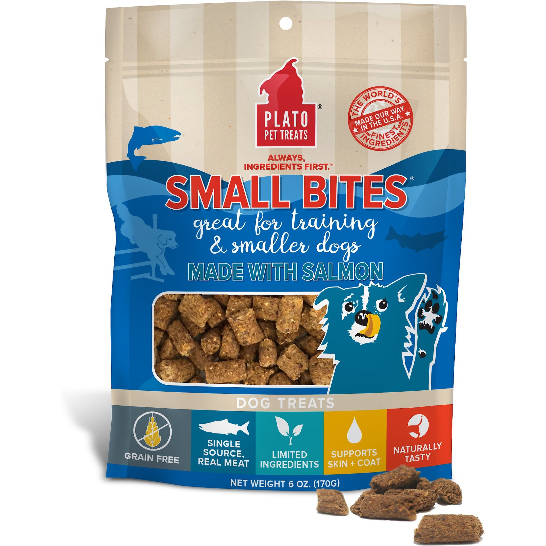 Plato Small Bites Salmon Grain-Free Dog Treats