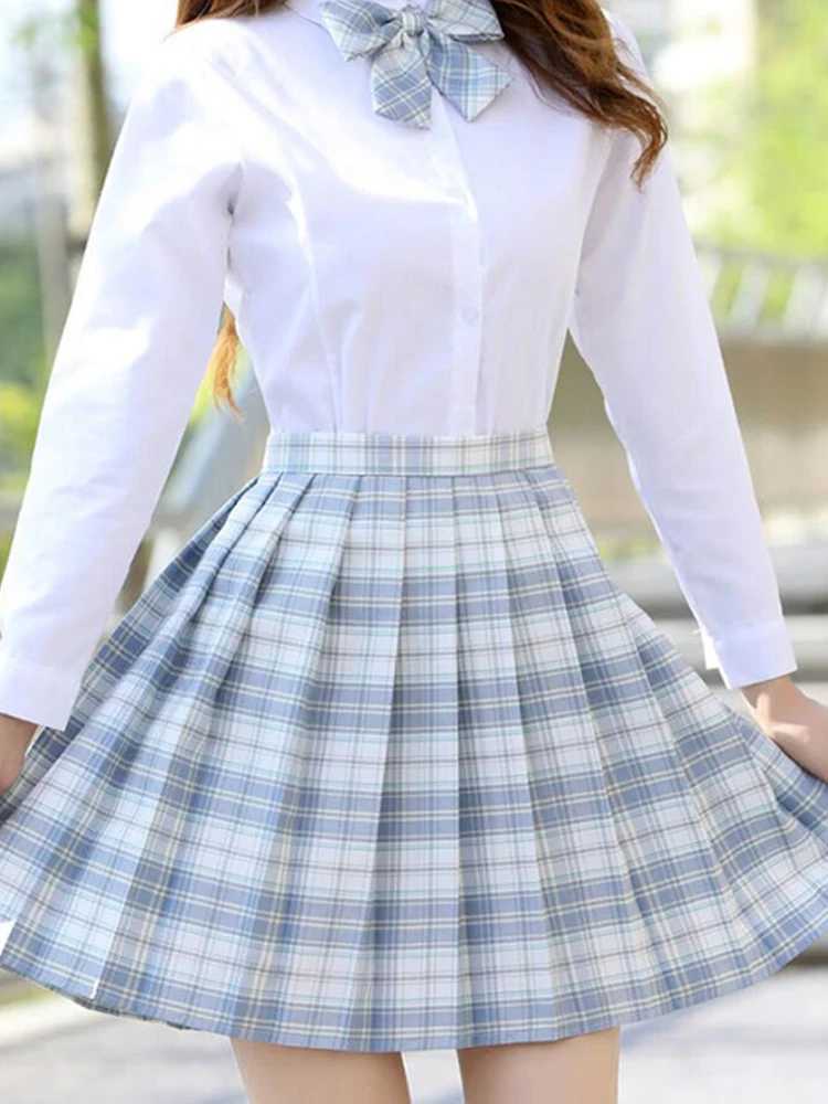 Skirts MEXZT JK Plaid Pleated Skirt Women Japanese Kawaii Bow Mini Skirts Summer Y2K Harajuku Preppy Dance A Line Skirt School Uniforms Y240420