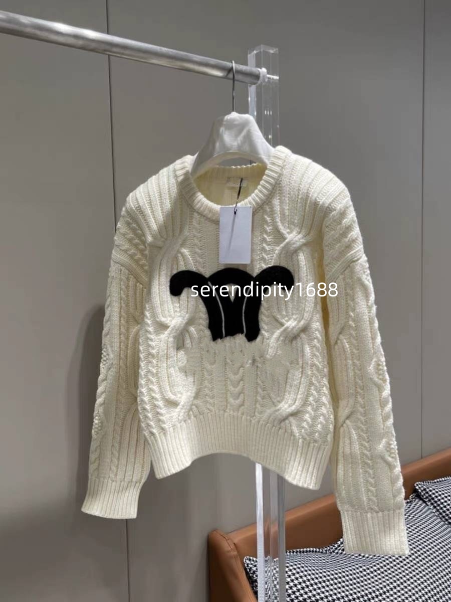 women designers clothes woollen sweaters high quality embroidery Sweater female with the same autumn winter