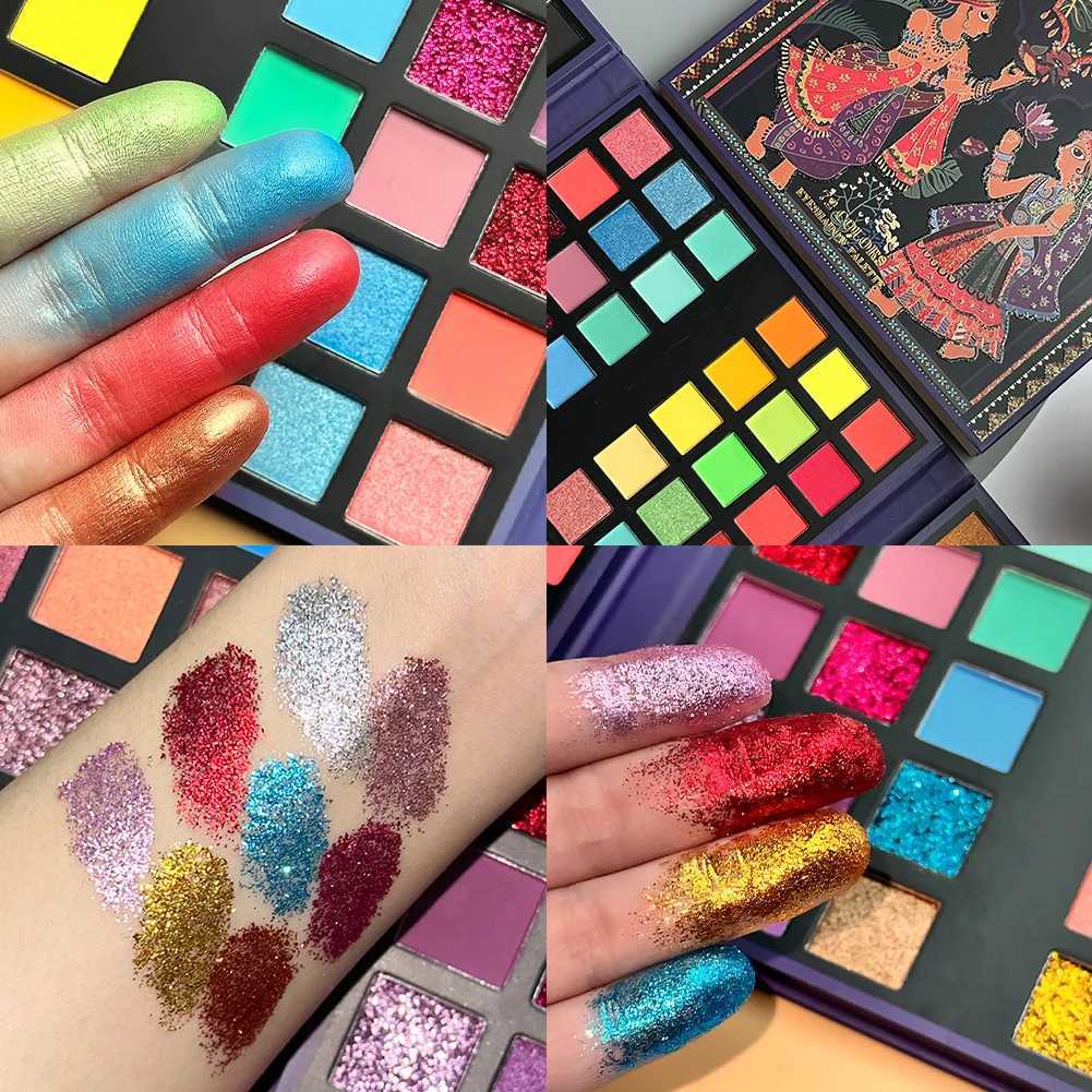72 Colors Glitter Eyeshadow Palette Matte Waterproof Long Lasting Pressed Powder Cosmetics Kit Fashion Women Eye MakeUp PalletXJ250520